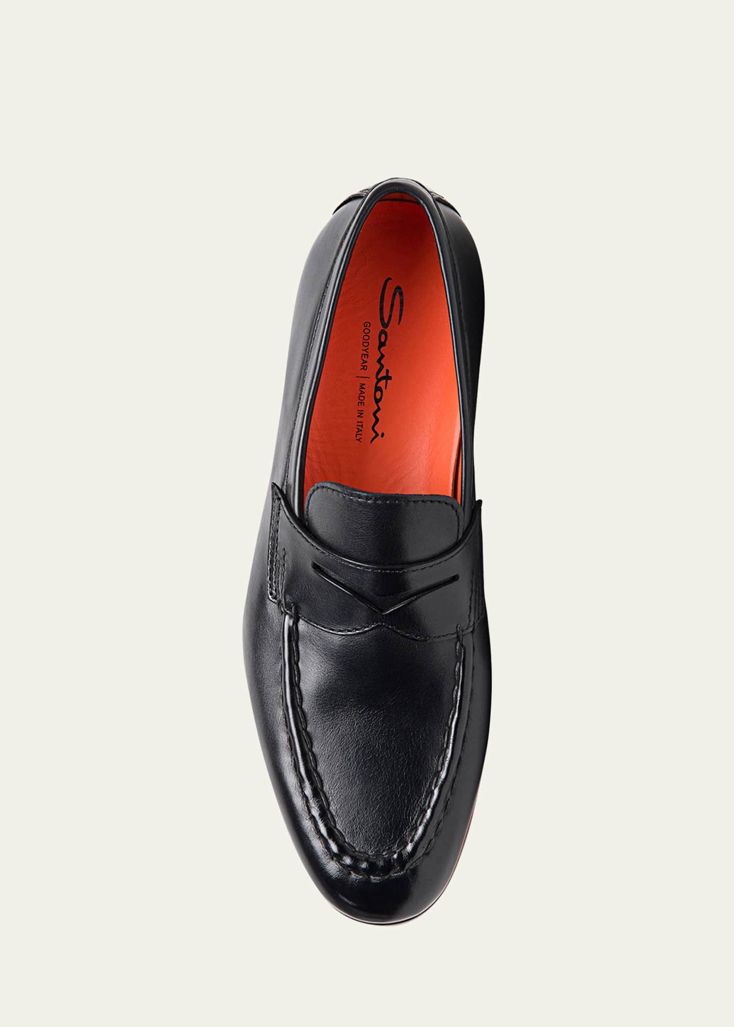 Santoni Men s Door Leather Penny Loafers Bergdorf Goodman