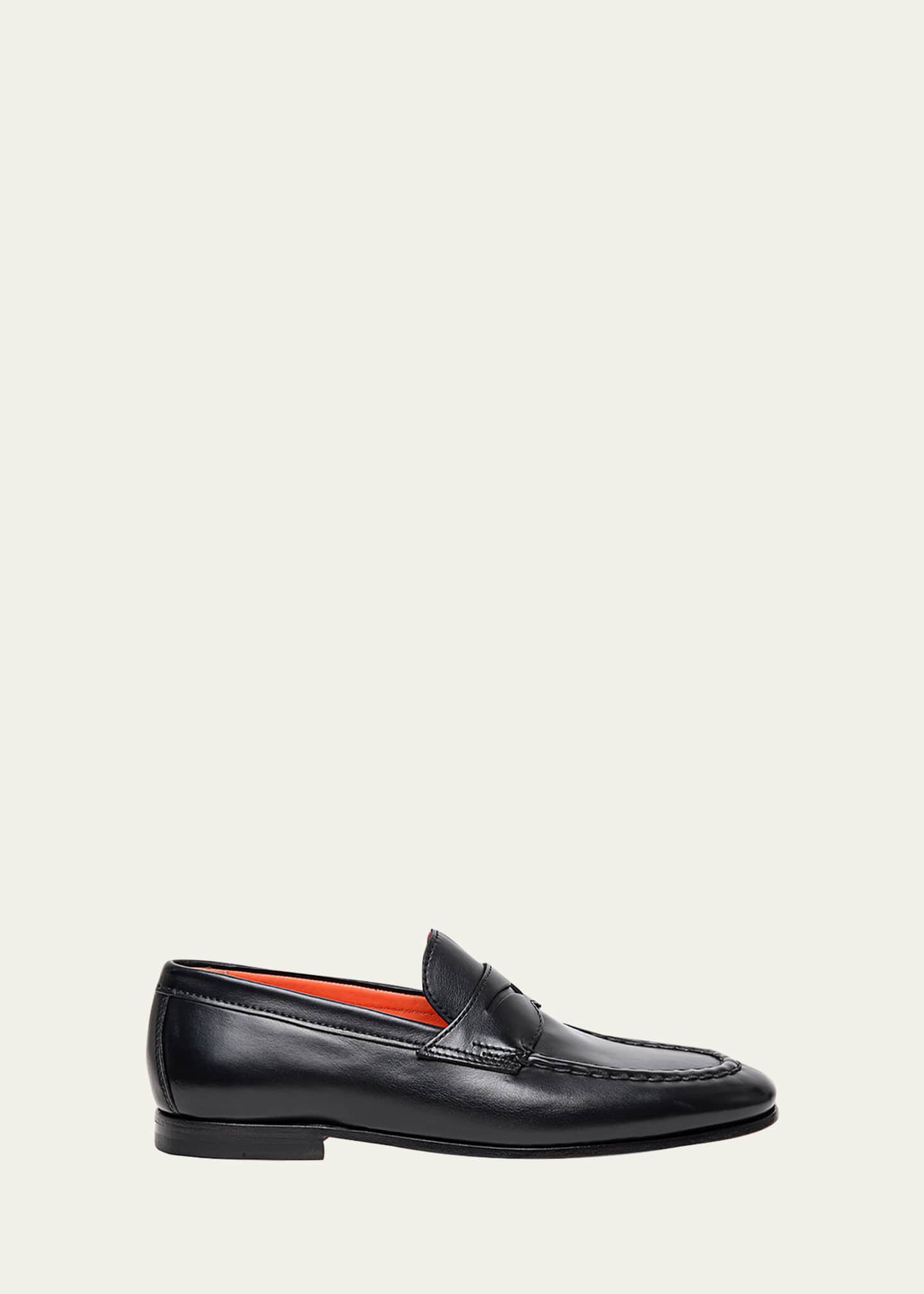 Santoni Penny leather loafers - Black