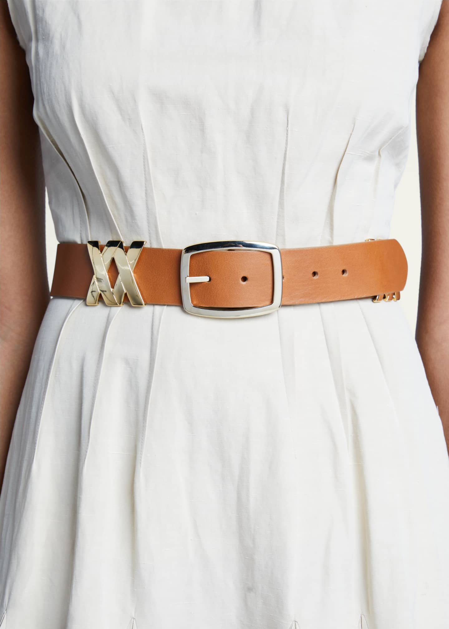 Streets Ahead Ryan Golden Leather Buckle Belt Image 2 of 2
