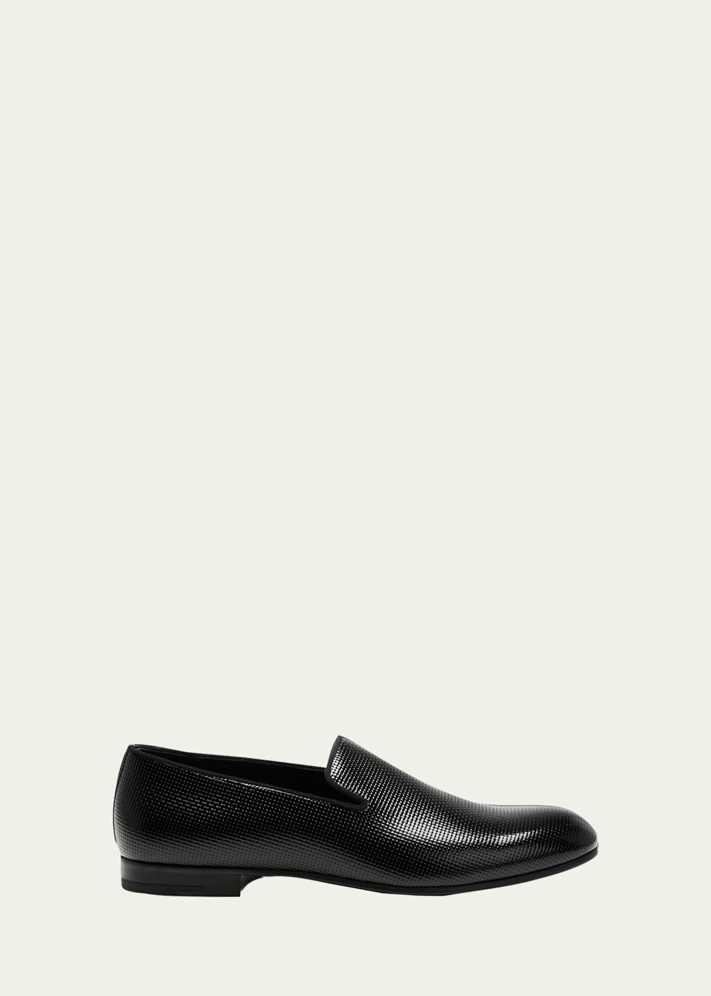 Giorgio Armani Men's Textured Leather Formal Loafers Image 1 of 3