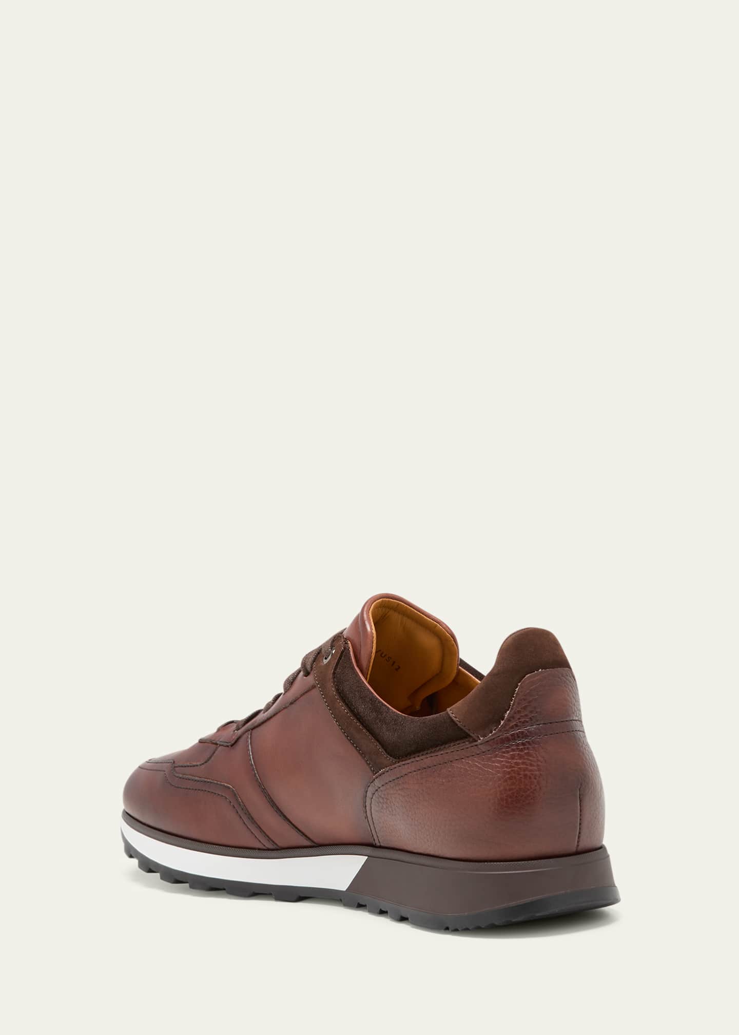 Magnanni Men's Arco Mix-Leather Trainer Sneakers Image 4 of 5