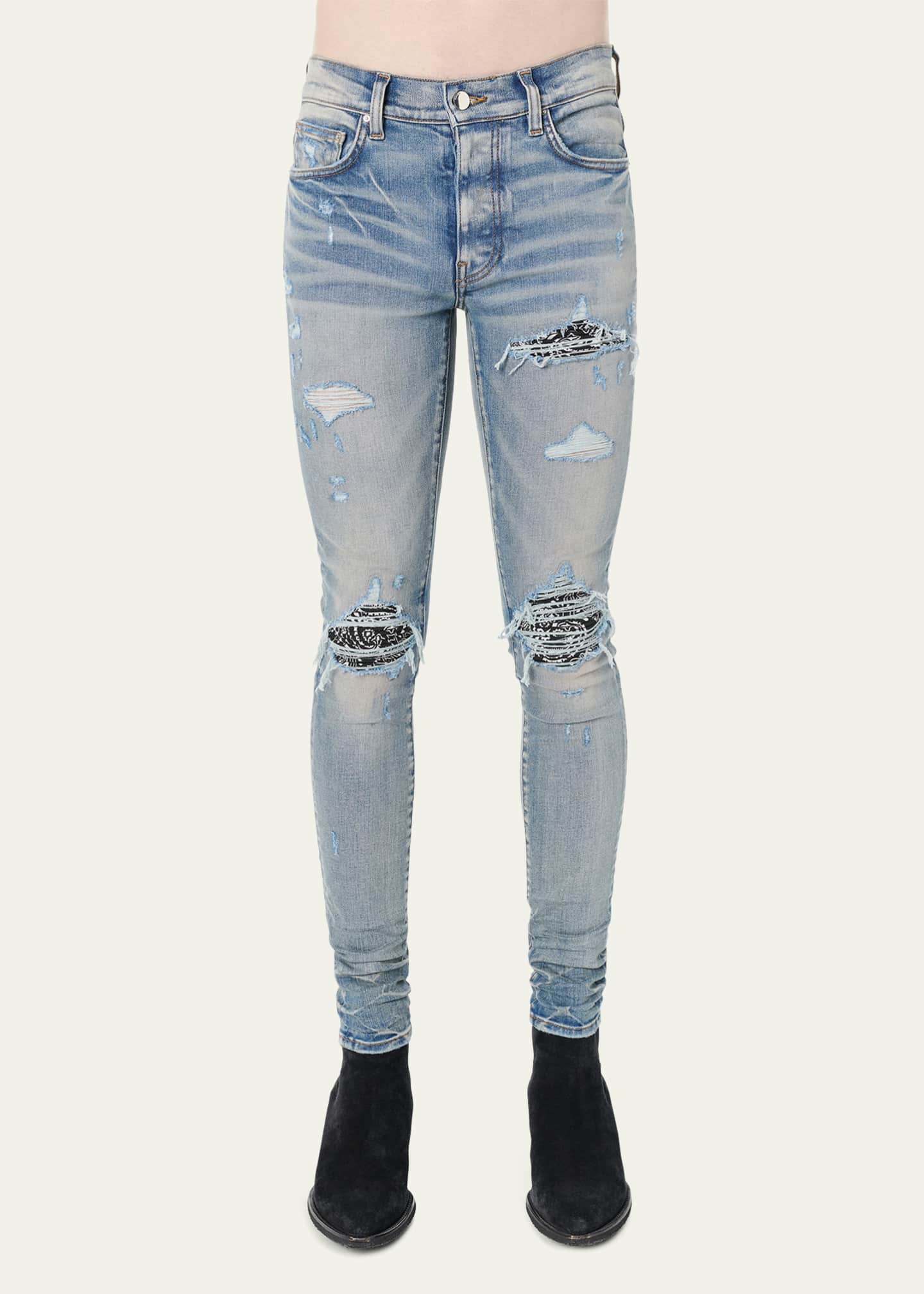 Amiri Men's MX1 Bandana Repair Skinny Jeans Bergdorf Goodman