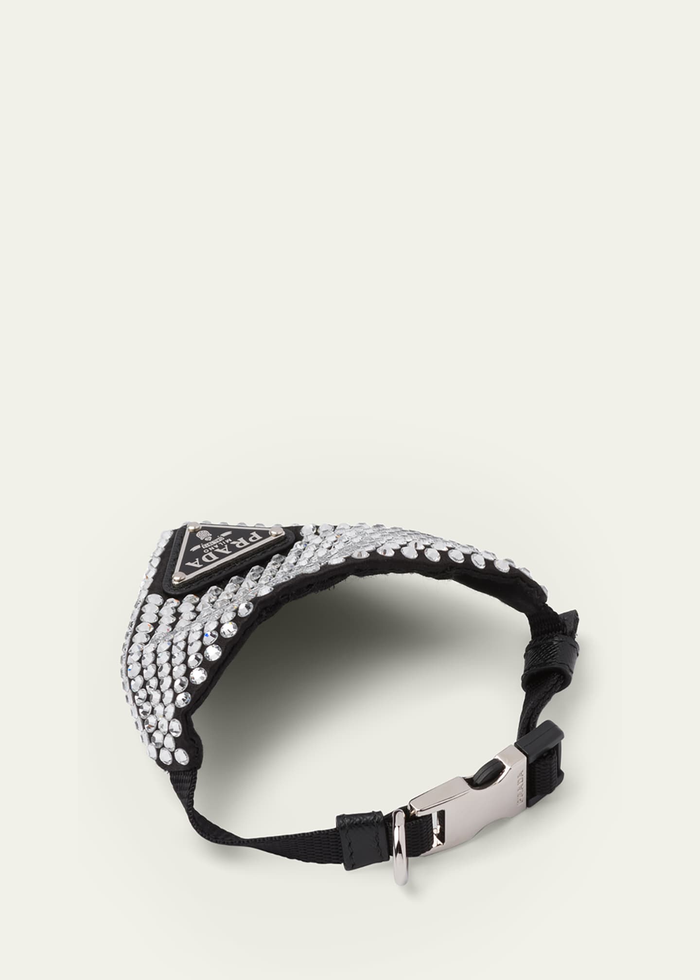 Crystal-studded satin pet collar