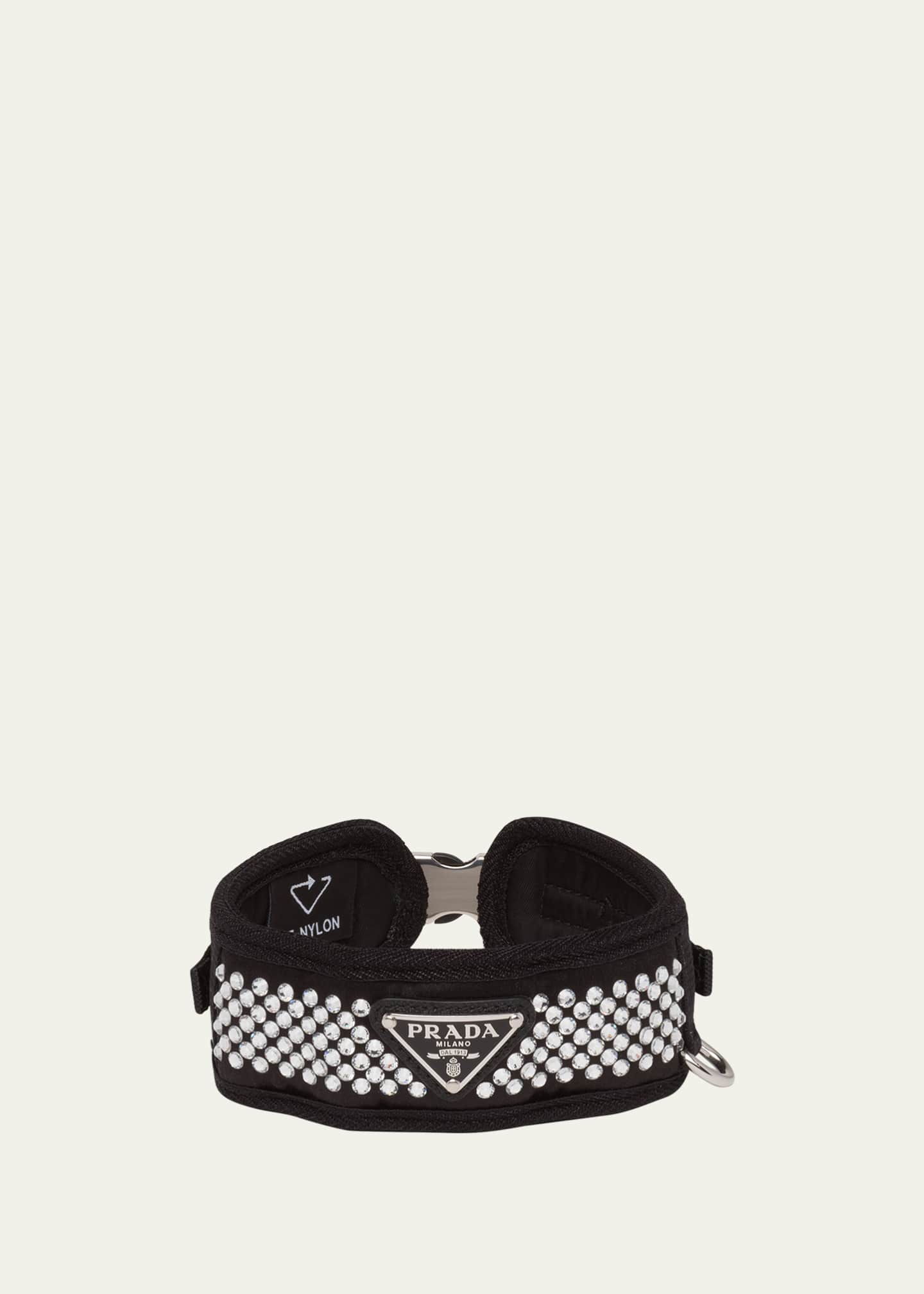 Prada CrystalEmbellished Logo Pet Collar Bergdorf Goodman