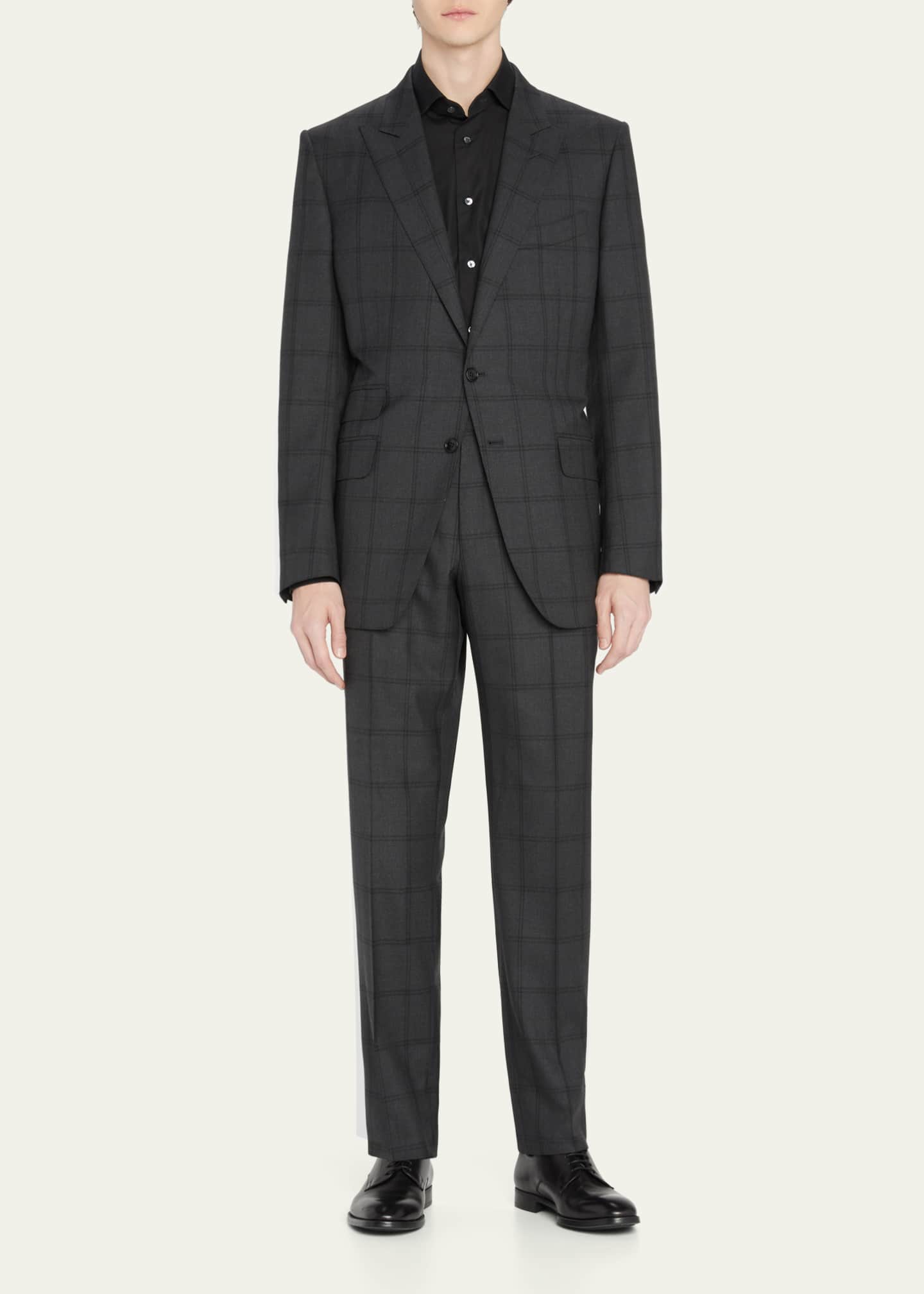 TOM FORD Men's Double Windowpane Wool Suit - Bergdorf Goodman