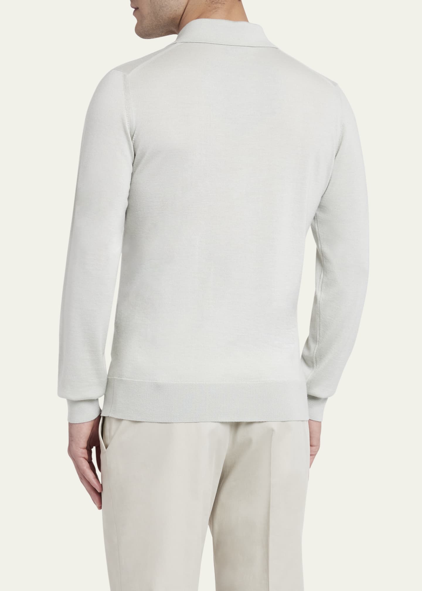 Brioni Men's Cashmere-Silk Polo Shirt Image 3 of 5