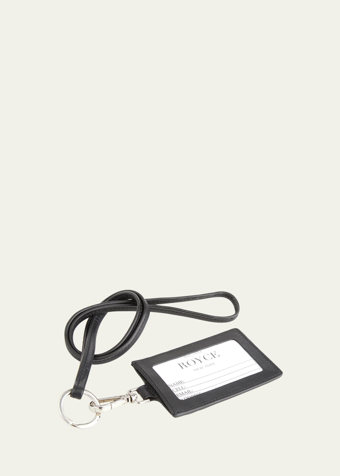 ROYCE New York Personalized Leather Lanyard Id Holder Image 1 of 3