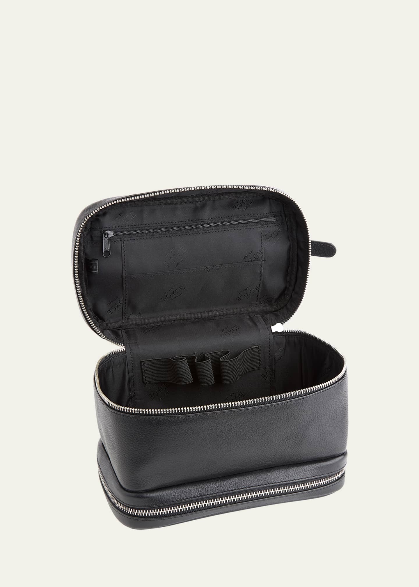 ROYCE New York Personalized Leather Makeup Bag Train Case