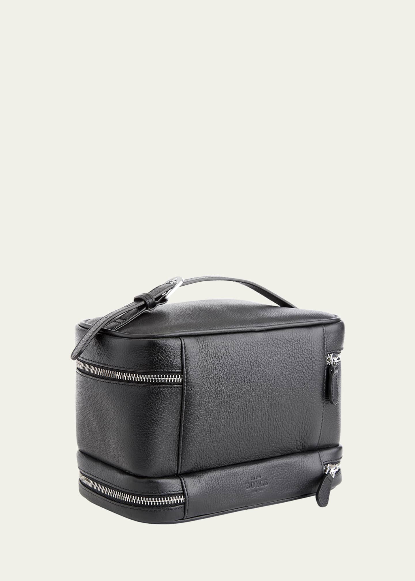 Personalized leather makeup bag top