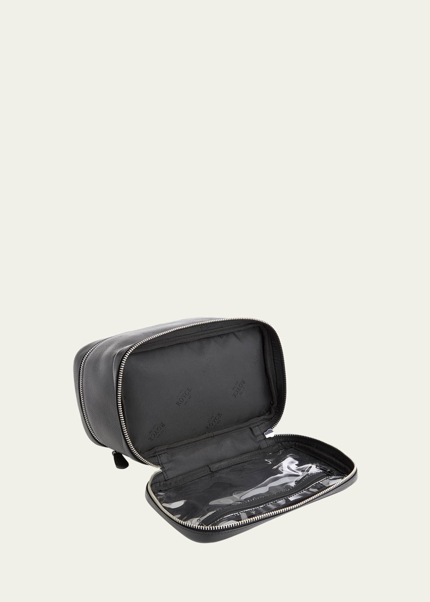 Royce Leather Black Toiletry Bag
