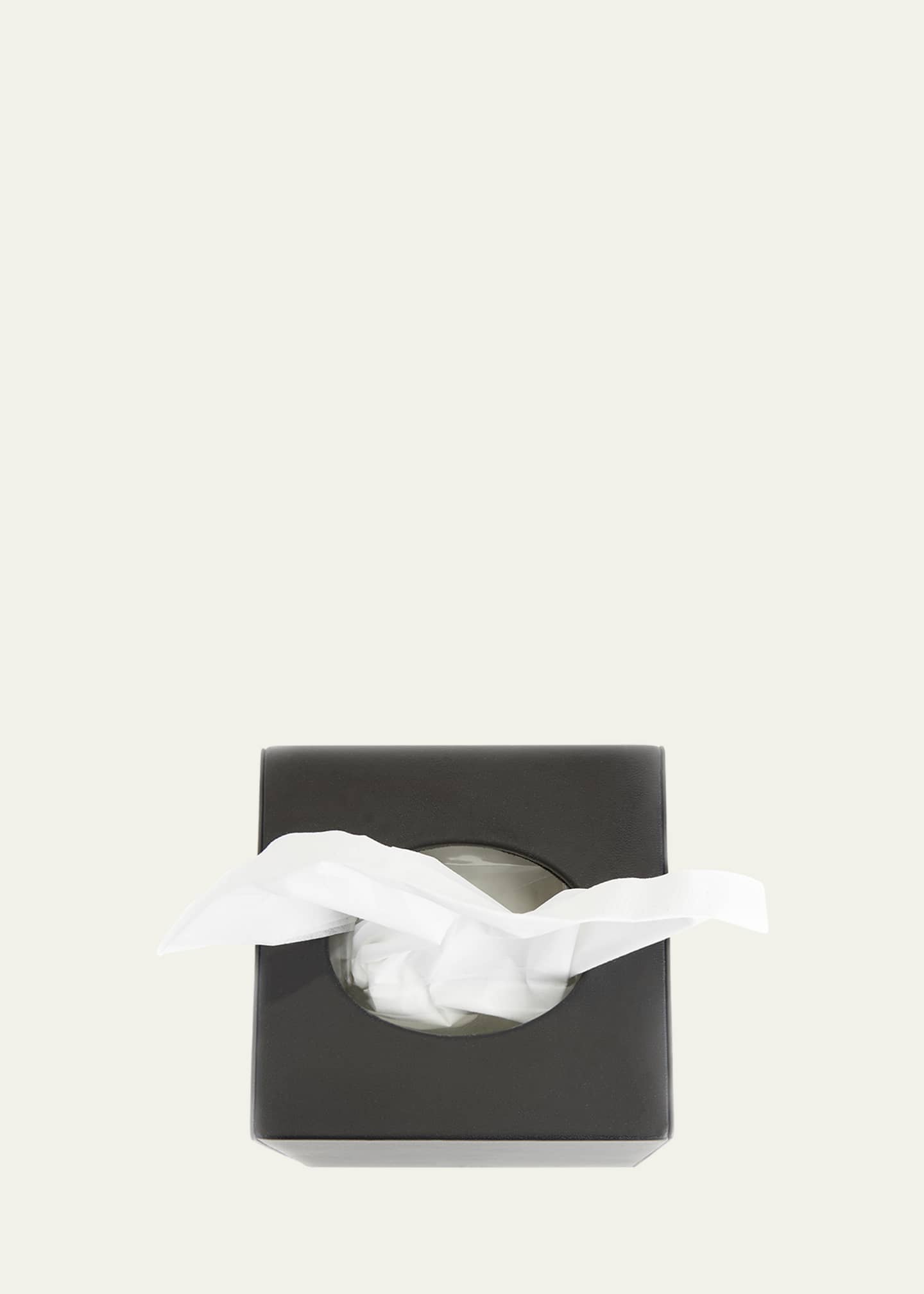 Royce Leather Tissue Box Black