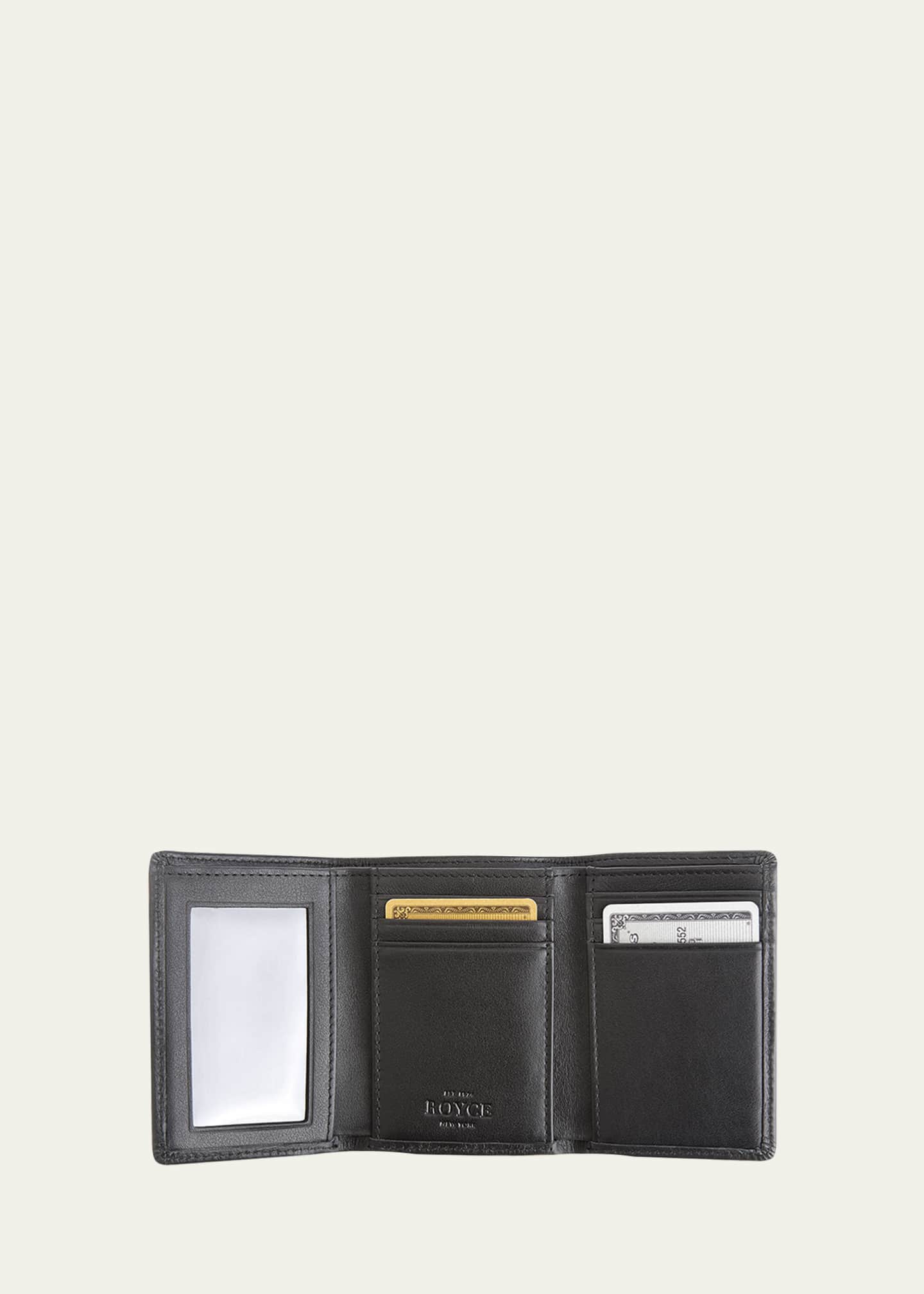 ROYCE New York Personalized Leather Trifold Wallet Image 3 of 3