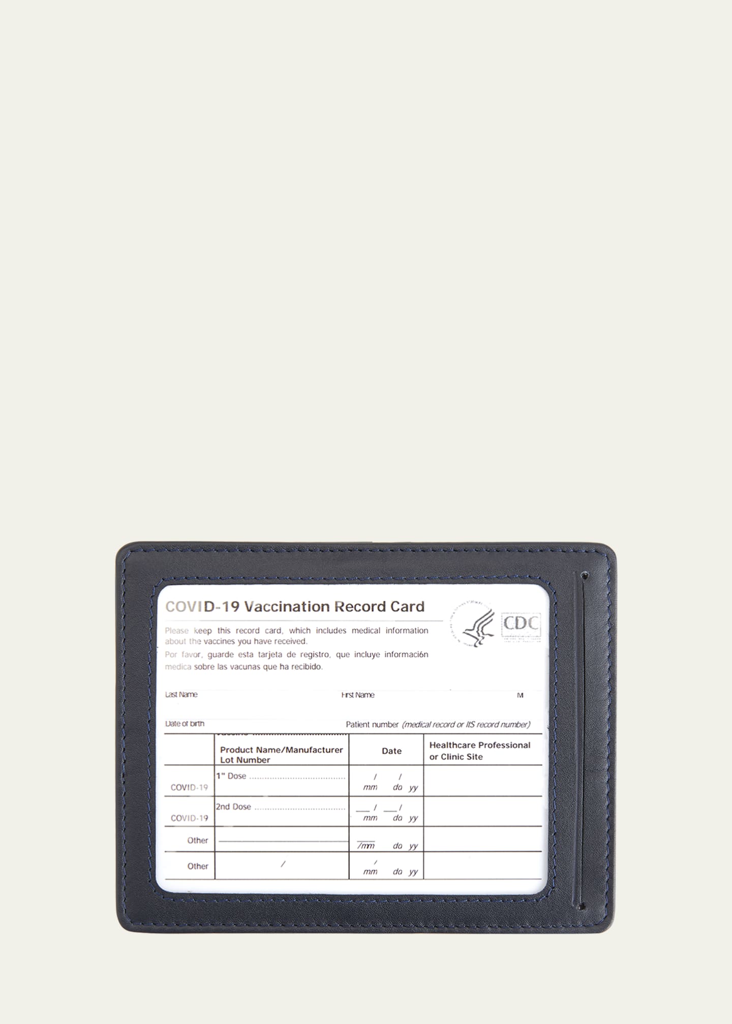 ROYCE New York Personalized Leather Vaccine Card Holder Image 1 of 2