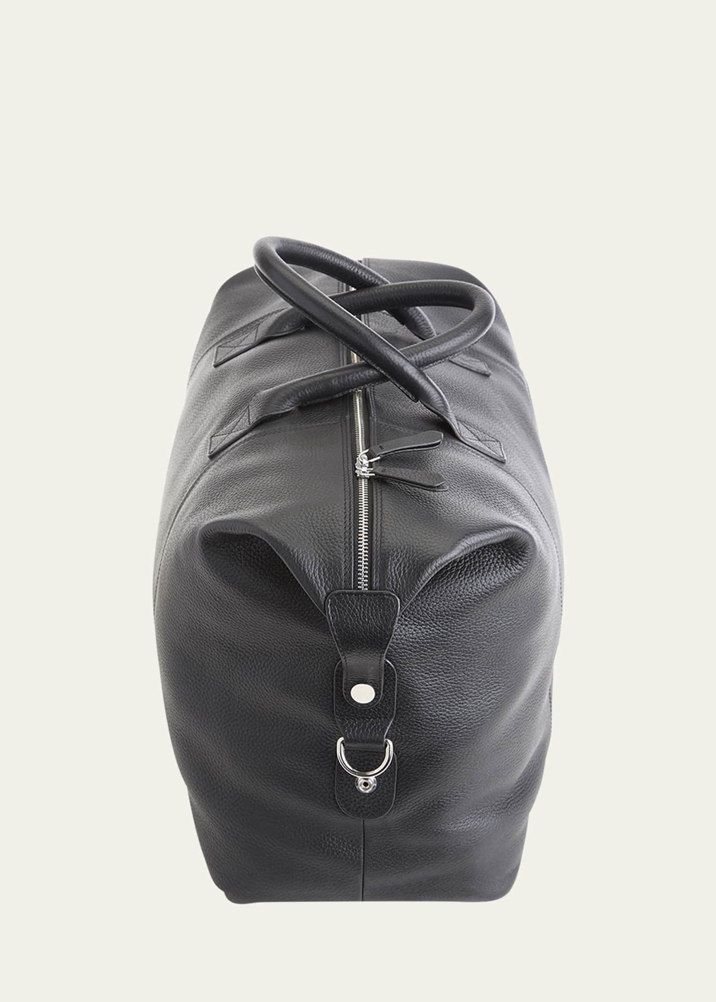 ROYCE New York Monogrammed Leather Duffel Bag with Suitcase Handle Strap Image 3 of 4
