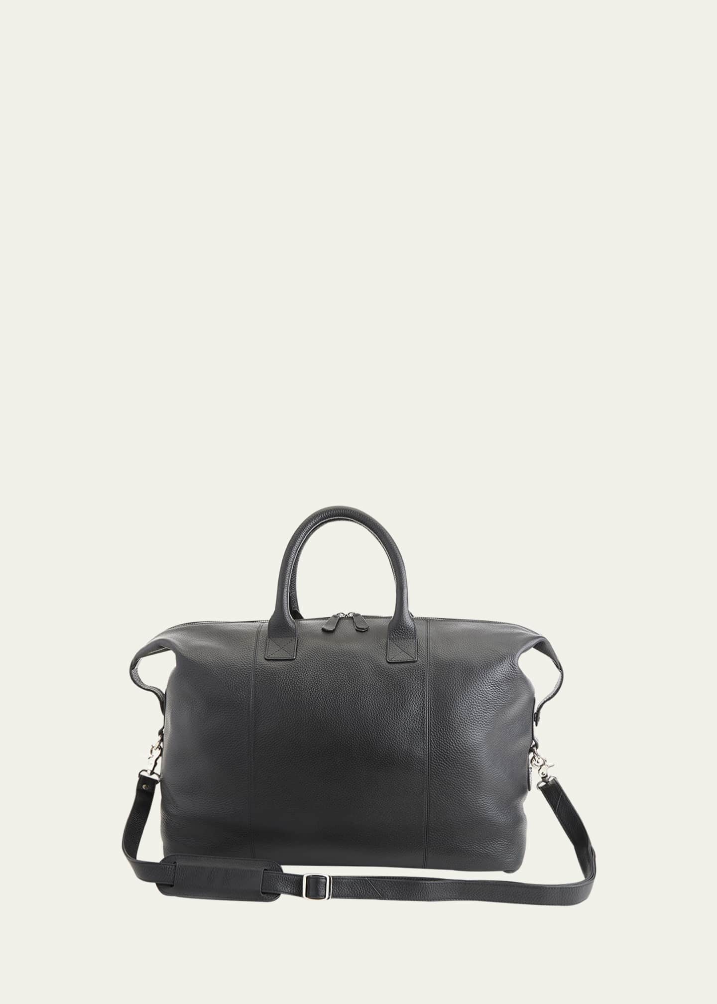 ROYCE New York Monogrammed Leather Duffel Bag with Suitcase Handle Strap Image 1 of 4