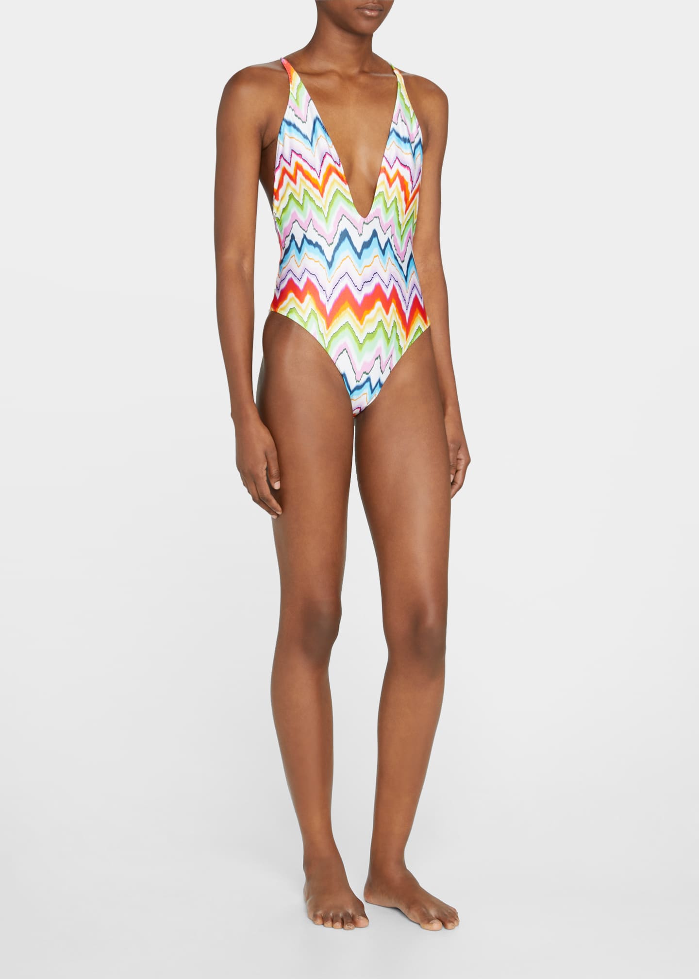 Missoni Plunge CrossBack OnePiece Swimsuit Bergdorf Goodman