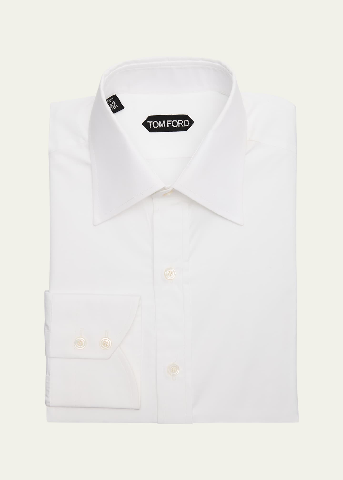 TOM FORD Men's Cotton Point-Collar Dress Shirt Image 1 of 2