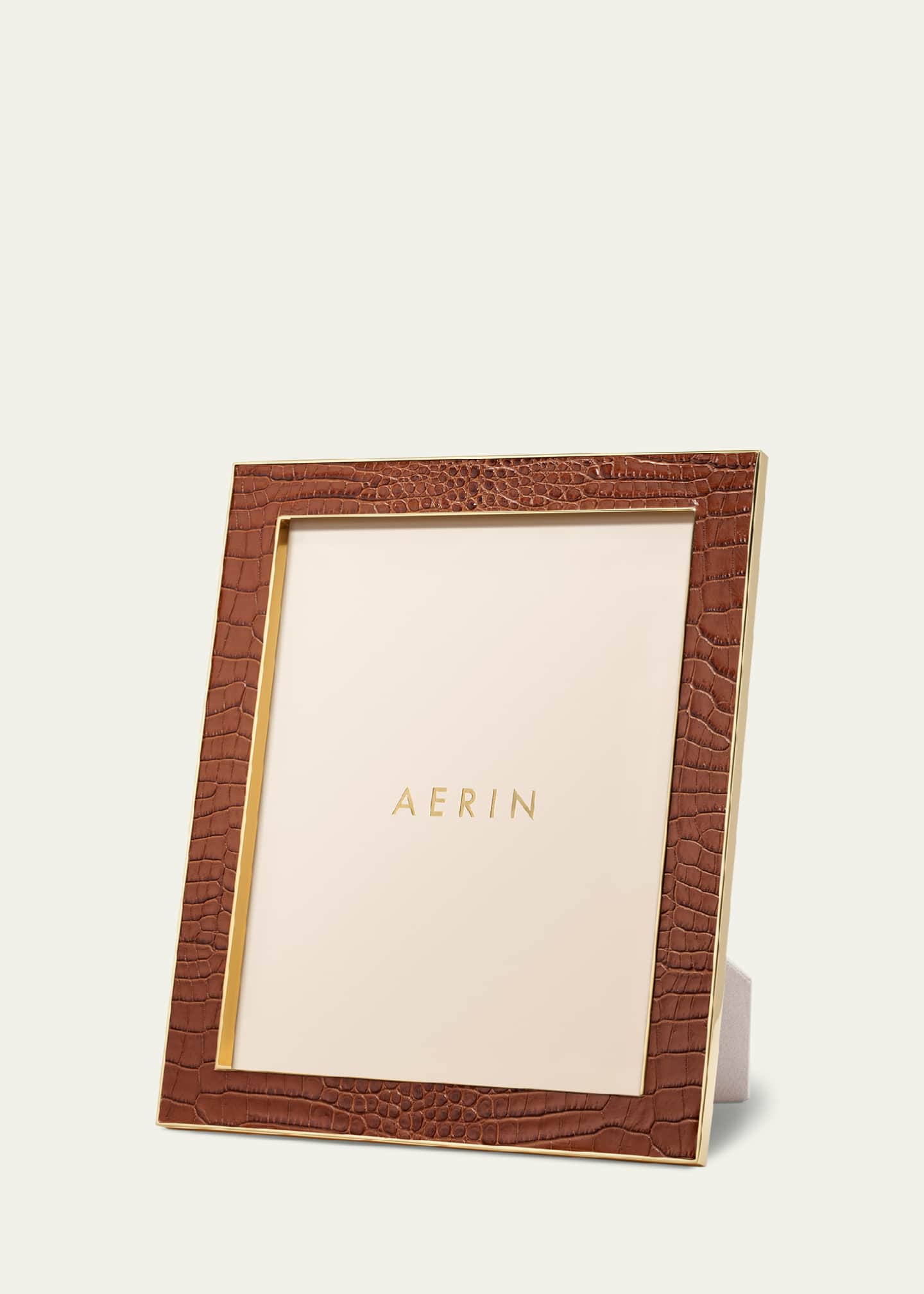 AERIN Classic Croc Leather Photo Frame, 8" x 10" Image 2 of 4