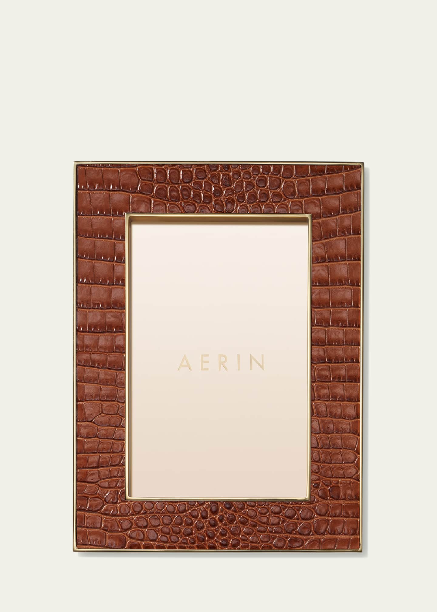 AERIN Classic Croc Leather Frame, 4" x 6" Image 2 of 3