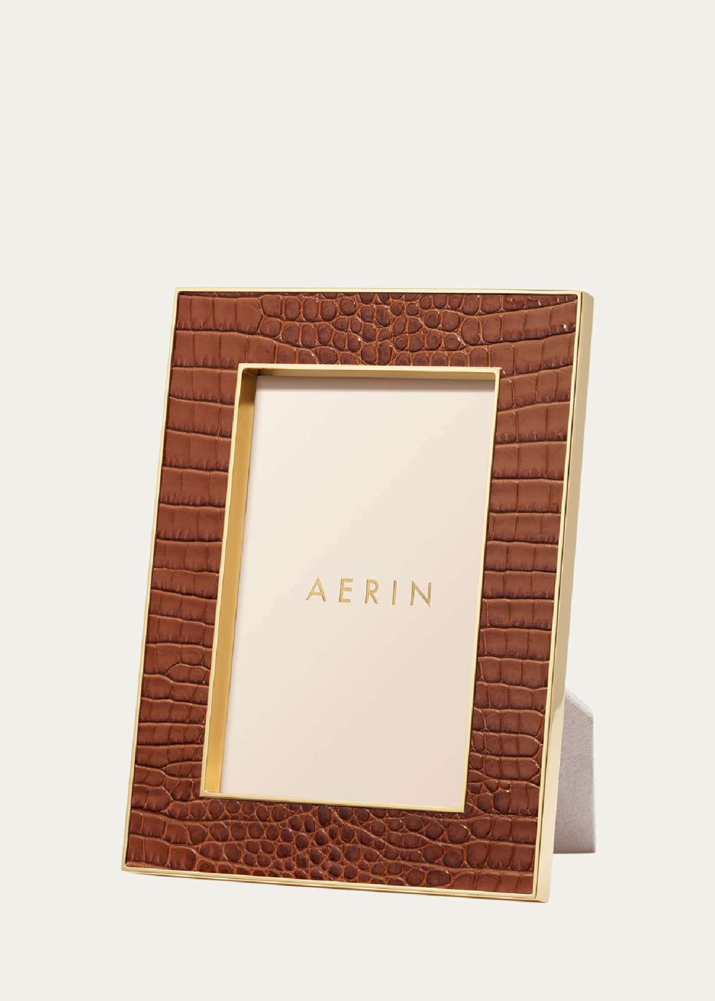 AERIN Classic Croc Leather Frame, 4" x 6" Image 1 of 3