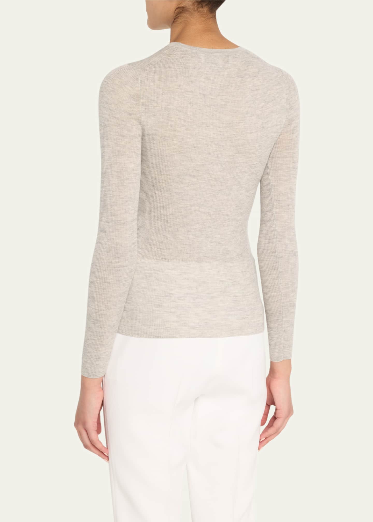 Michael Kors Collection Hutton Ribbed Cashmere Pullover Image 3 of 5