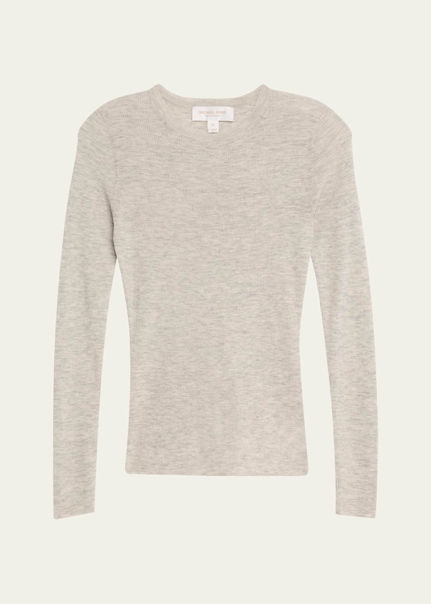 Michael Kors Collection Hutton Ribbed Cashmere Pullover Image 1 of 5