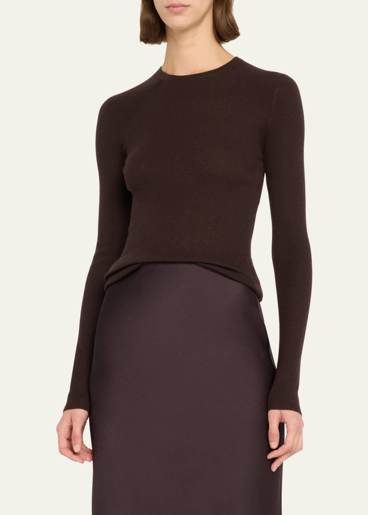 Michael Kors Collection Hutton Ribbed Cashmere Pullover Image 4 of 5