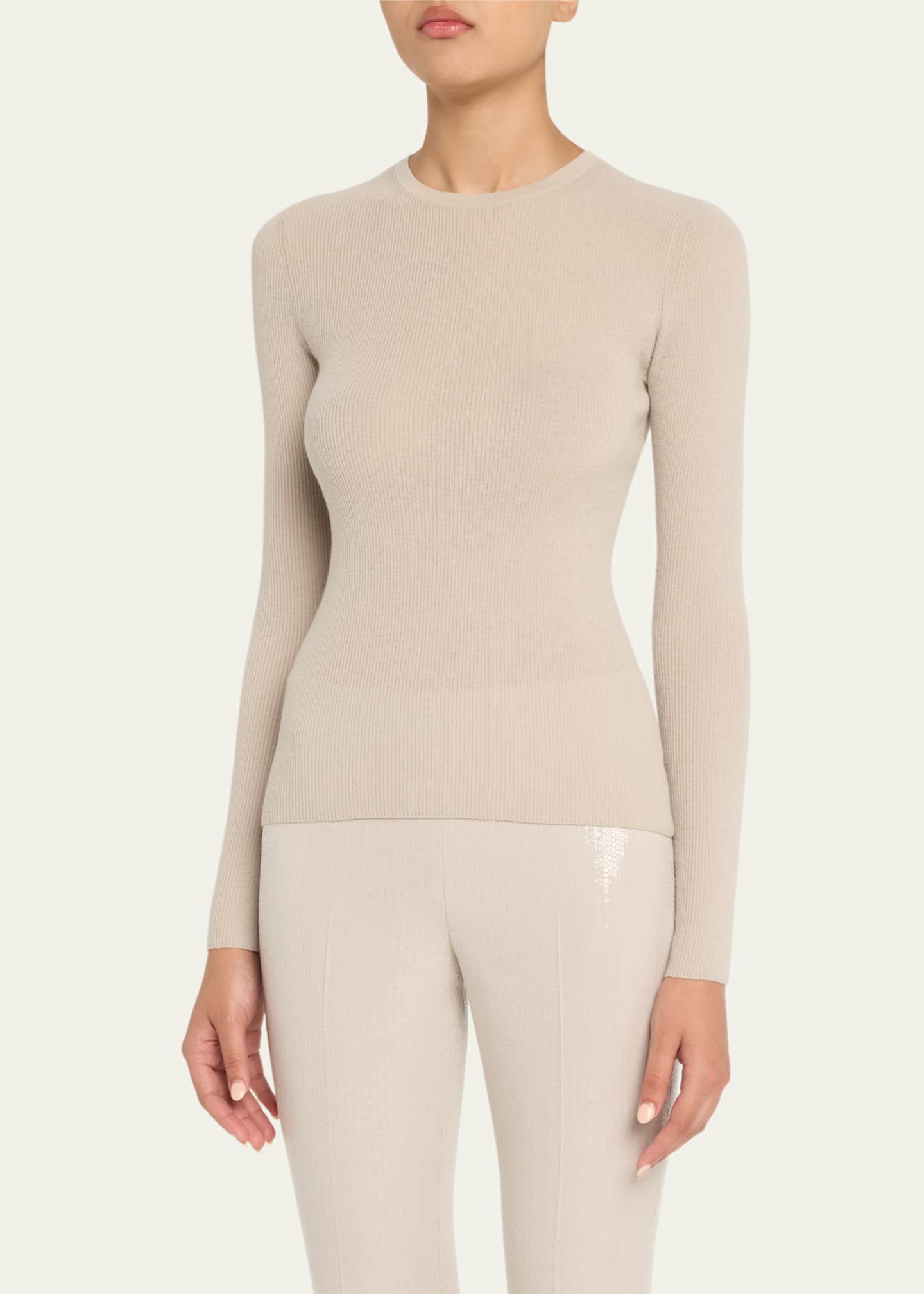 Michael Kors Collection Hutton Ribbed Cashmere Pullover Image 4 of 5