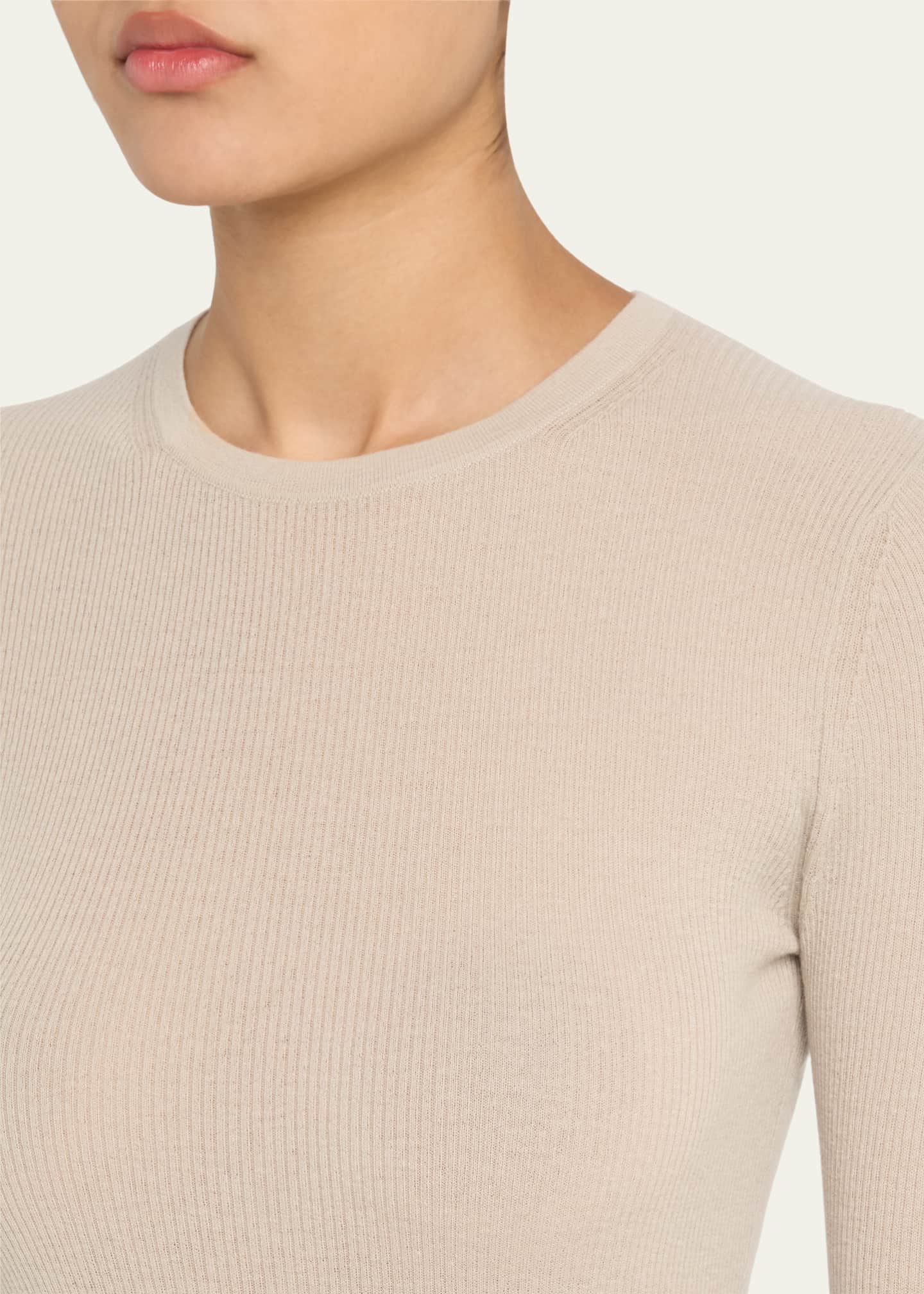 Michael Kors Collection Hutton Ribbed Cashmere Pullover Image 5 of 5