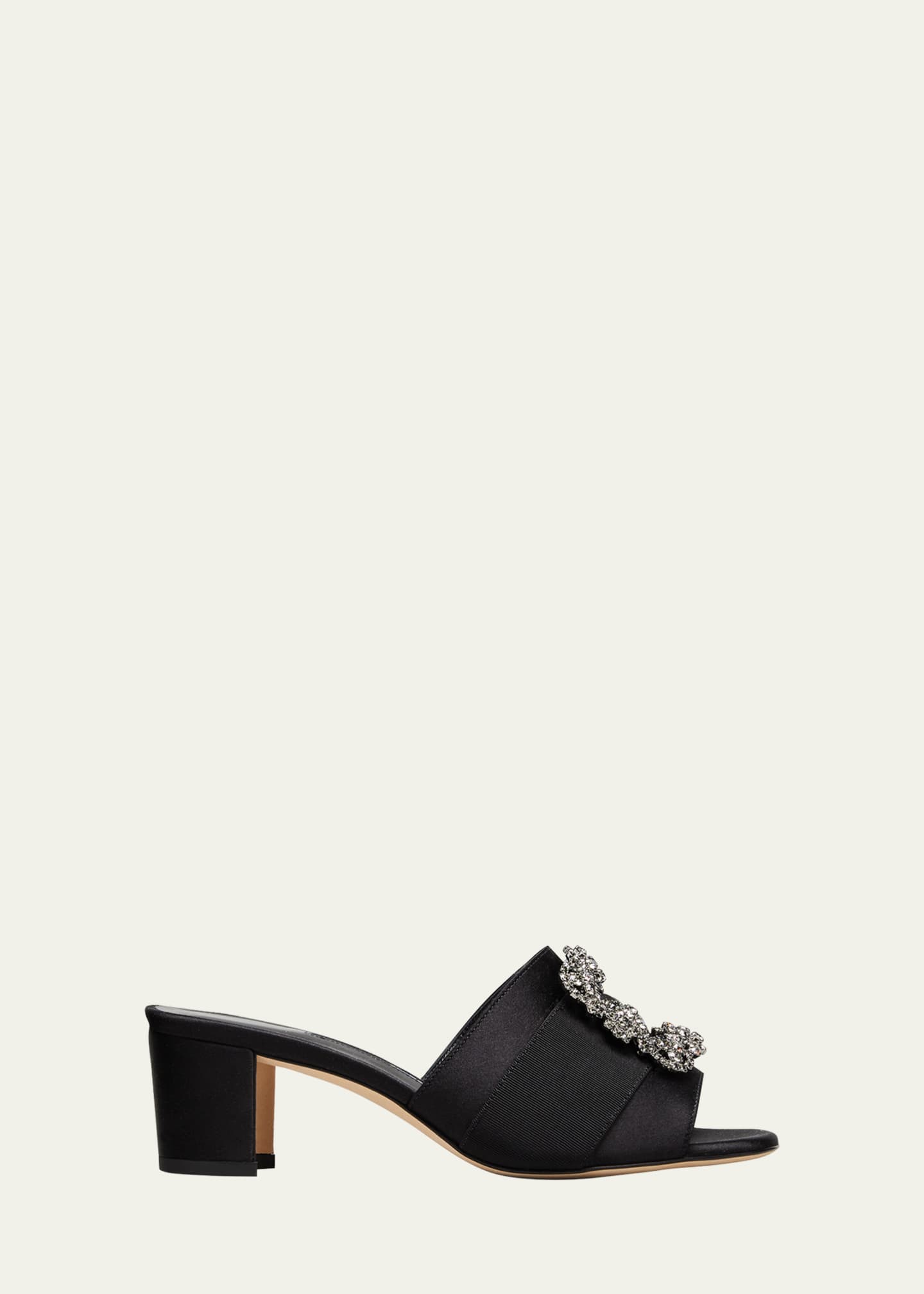 Manolo Blahnik Marta Crystal Buckle Silk Sandals - Bergdorf Goodman