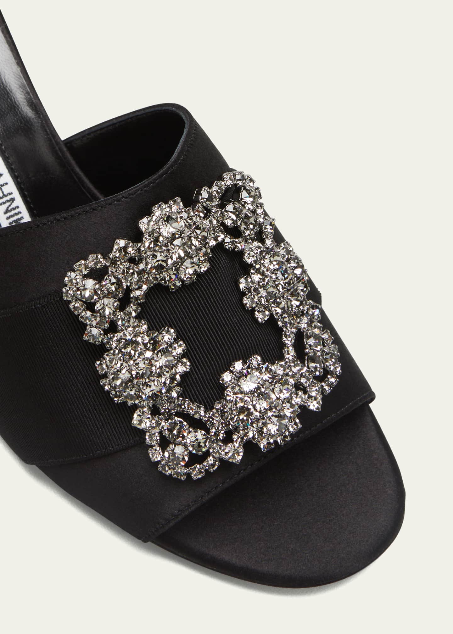 Manolo Blahnik Marta Crystal Buckle Silk Sandals - Bergdorf Goodman