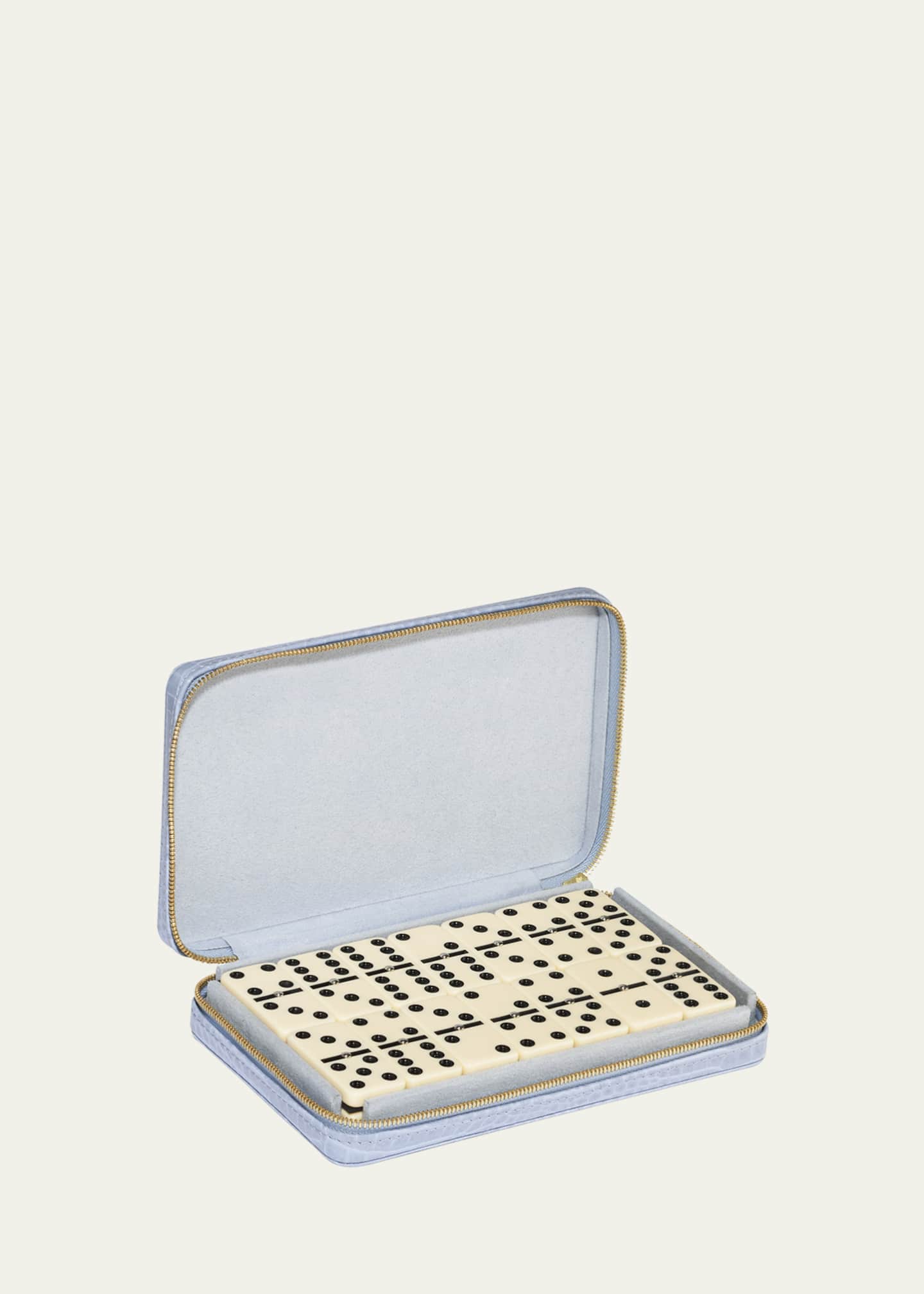 AERIN Enzo Travel Domino Set, Hydrangea Blue Image 1 of 2