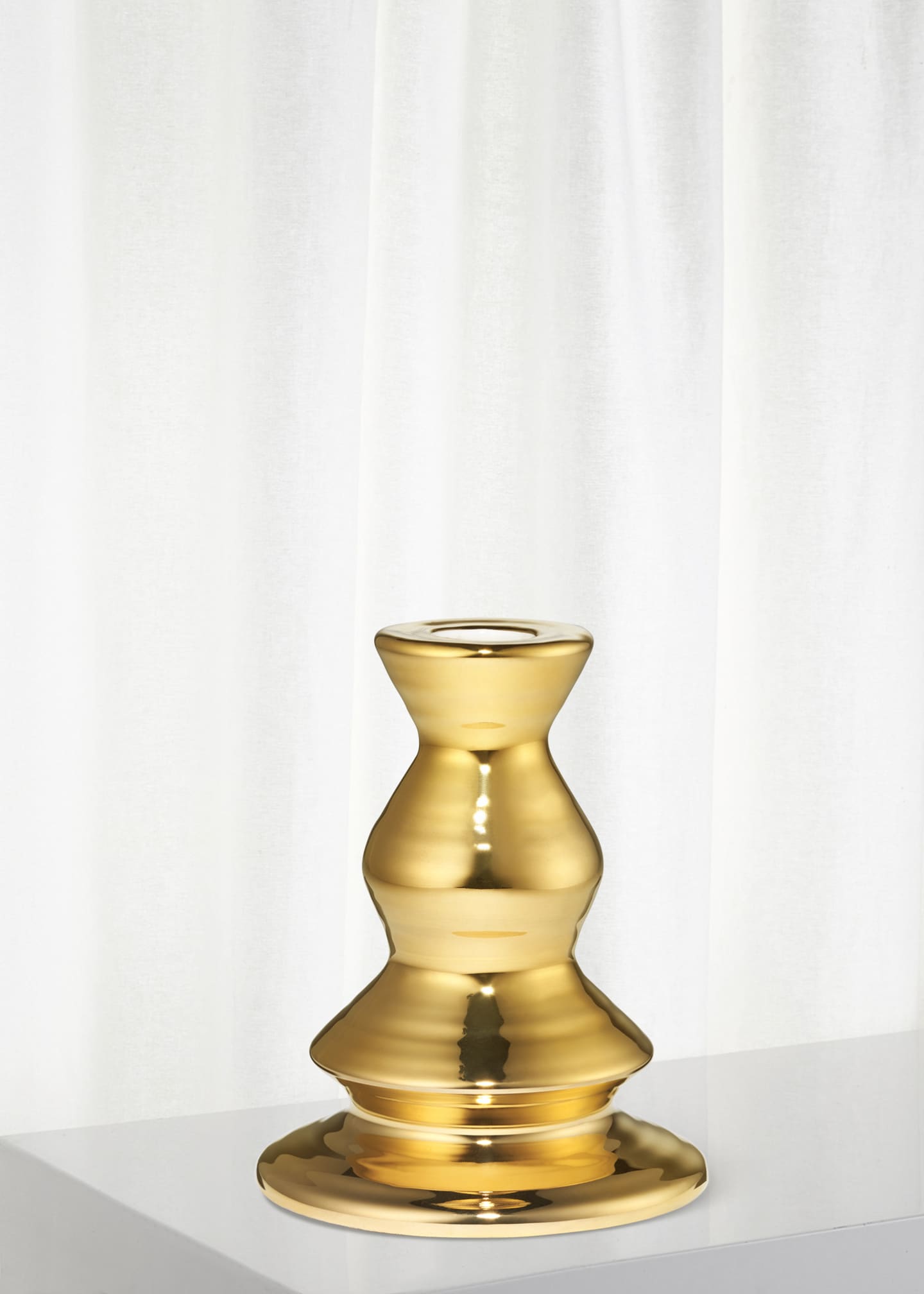 AERIN Allette 4.6" Medium Candleholder, Gold Image 2 of 2