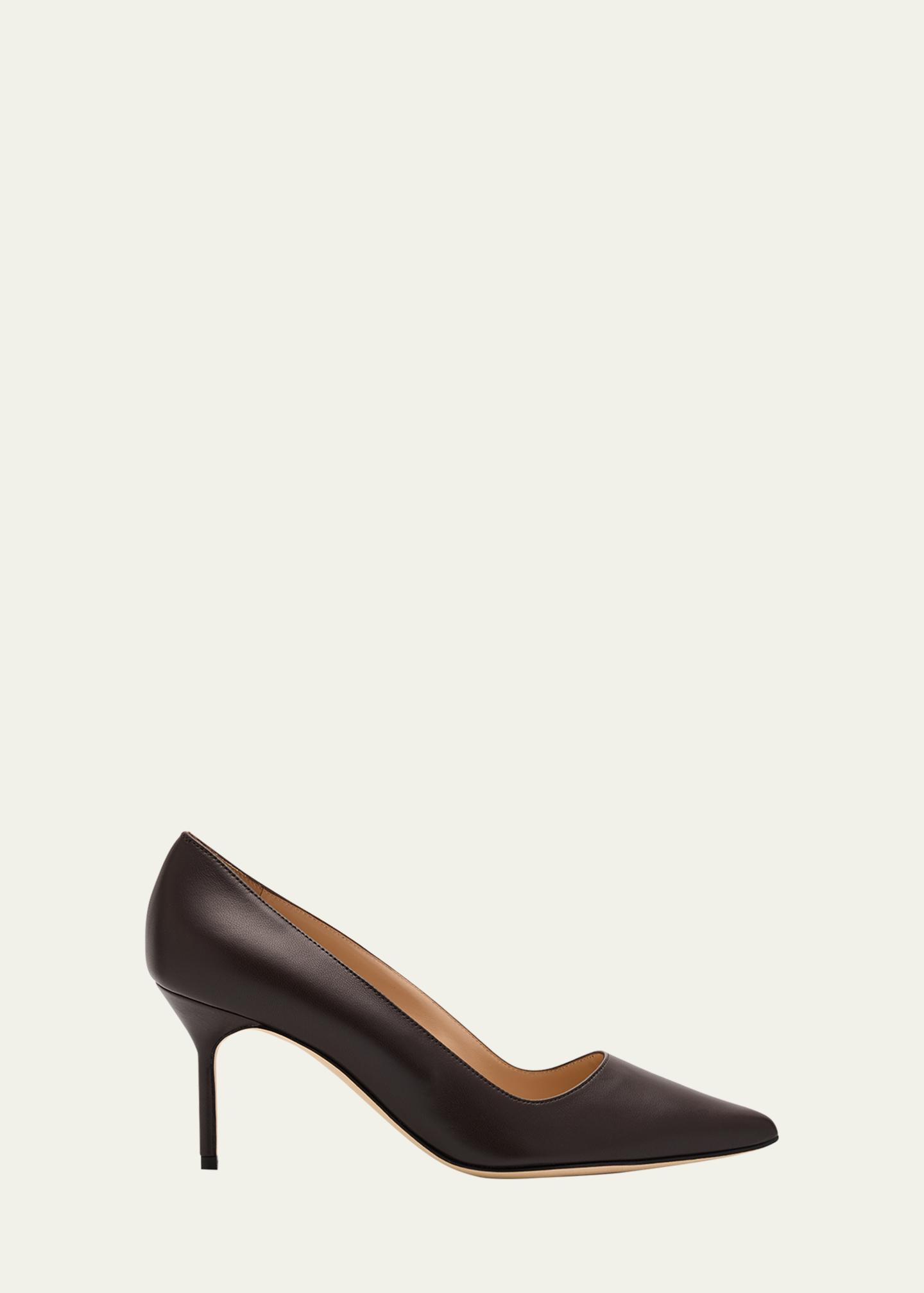 MANOLO BLAHNIK スタッズ付きブラックハイヒール Manolo Blahnik BB 70mm Lambskin Stiletto Pumps - Bergdorf Goodman
