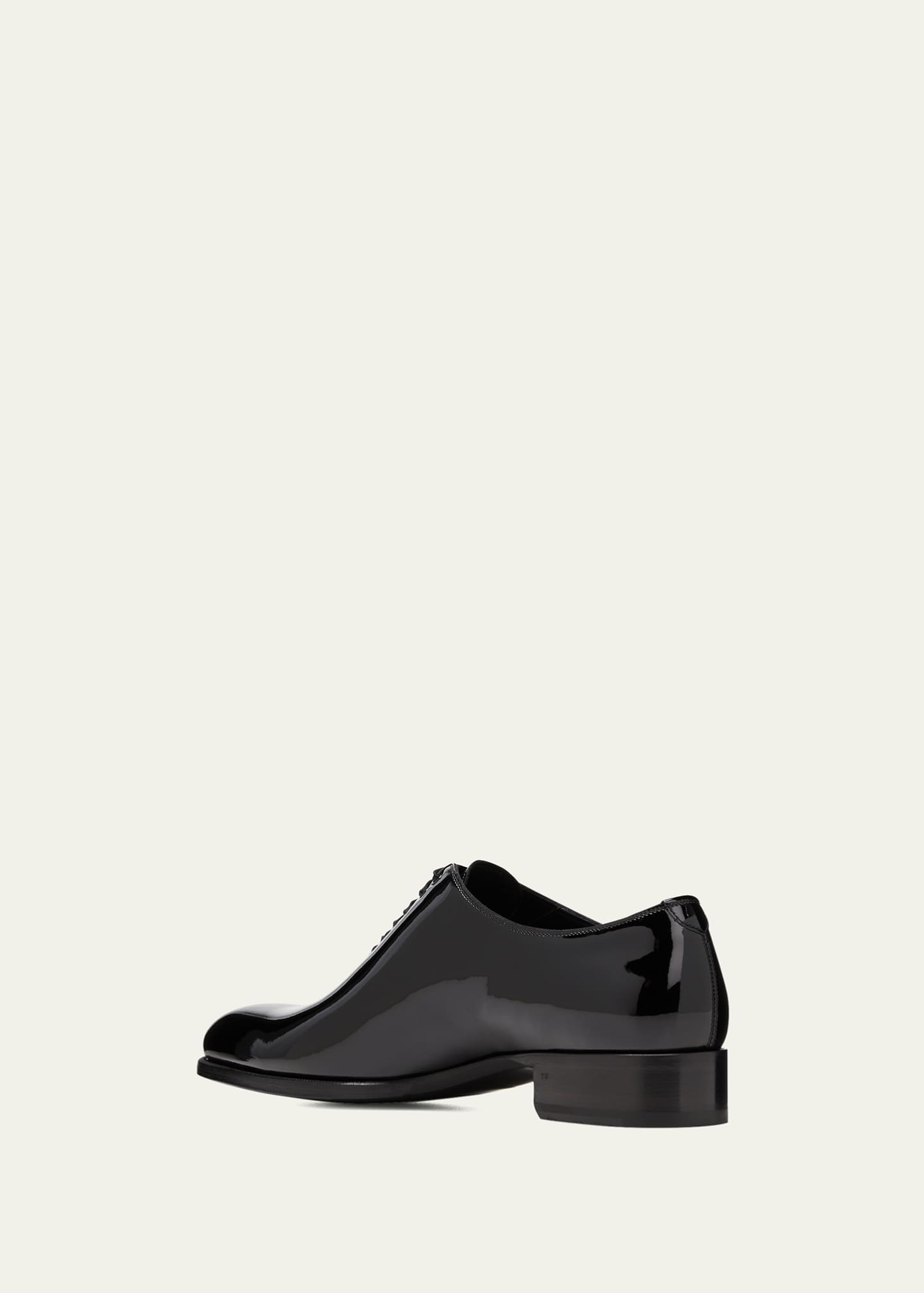 TOM FORD Men's Elkan Patent Leather Oxfords Image 4 of 5