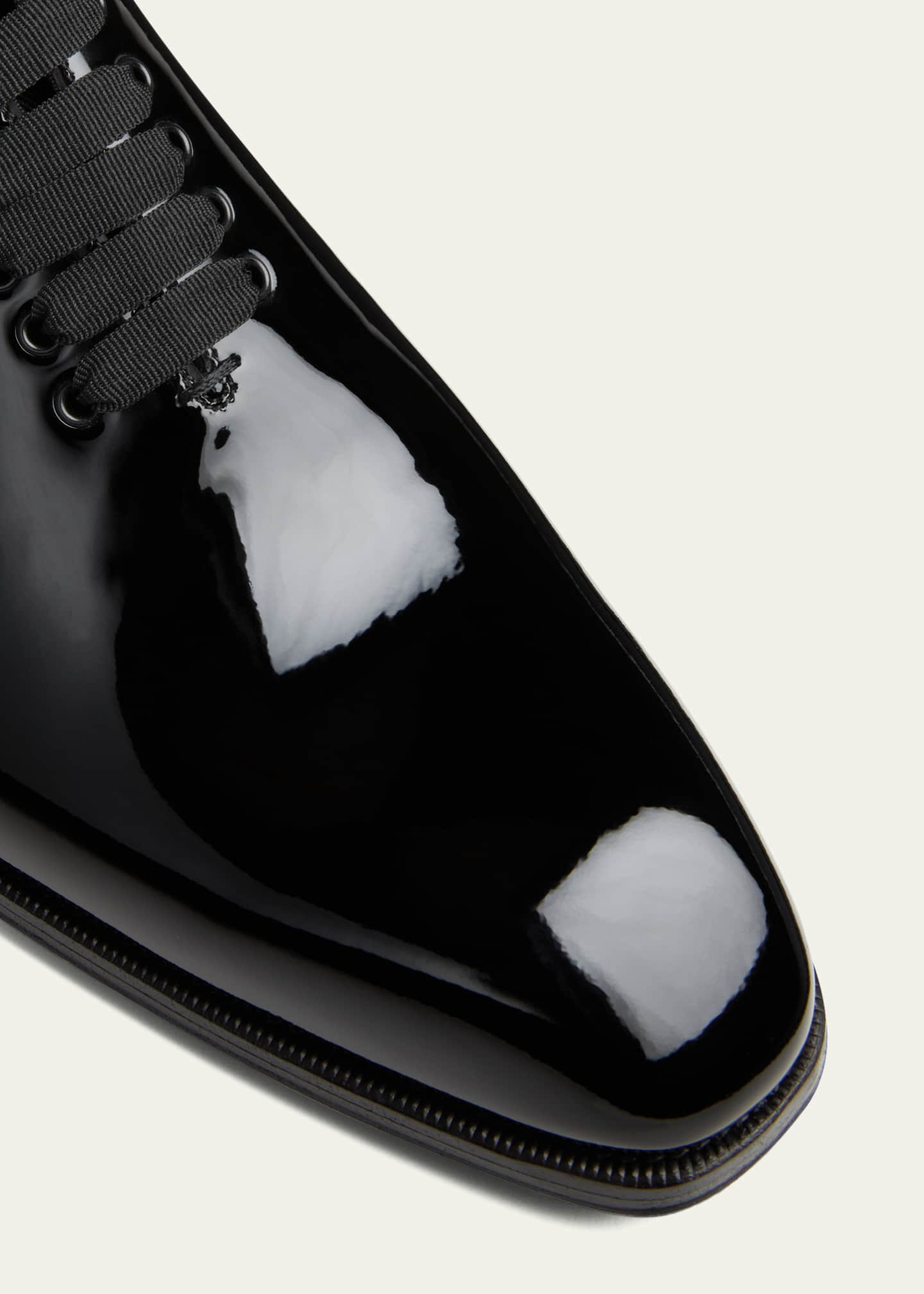 Elkan Whole-Cut Patent-Leather Oxford Shoes