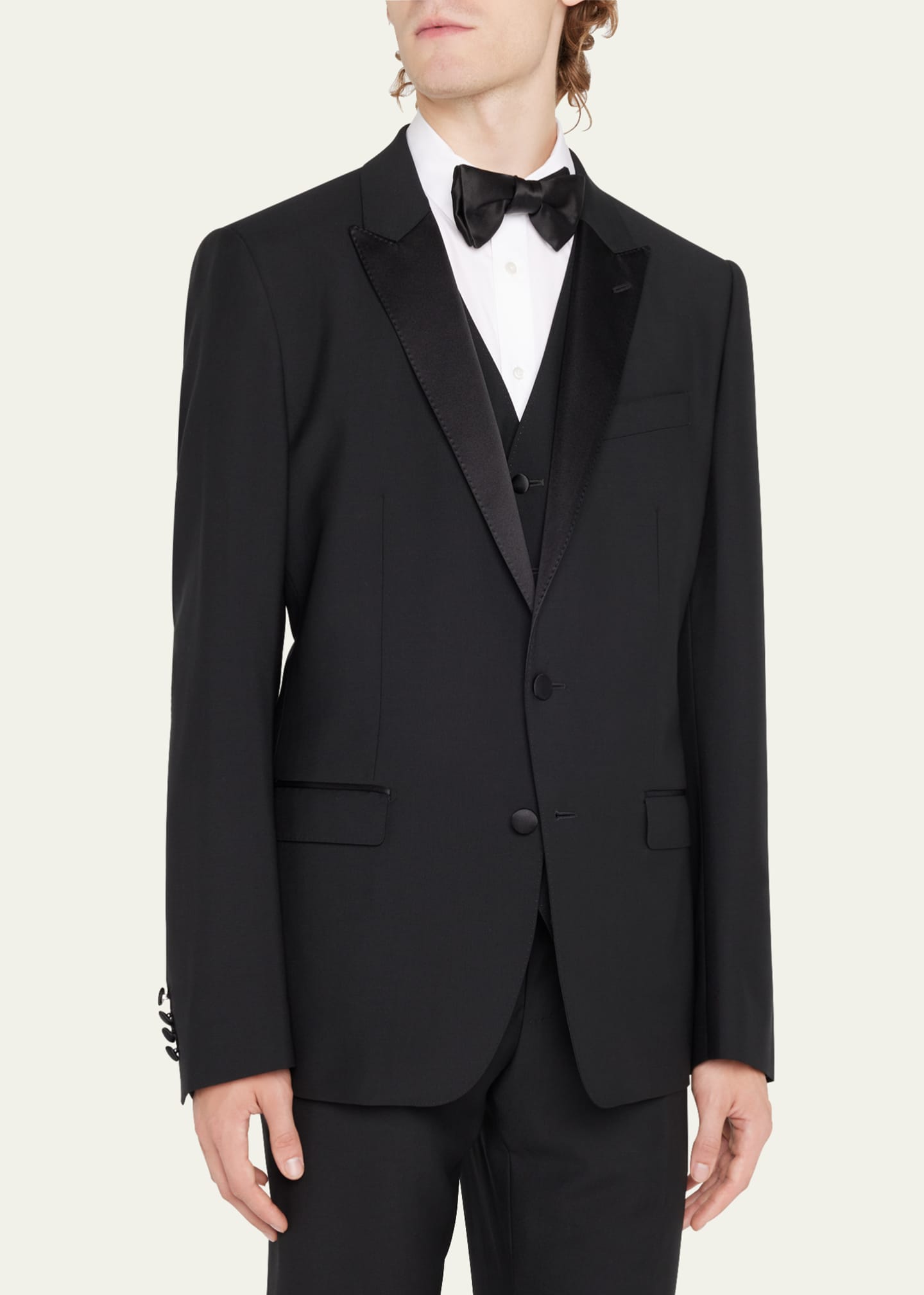 Dolce&Gabbana Men's Martini Two-Piece Tuxedo with Vest Image 3 of 5