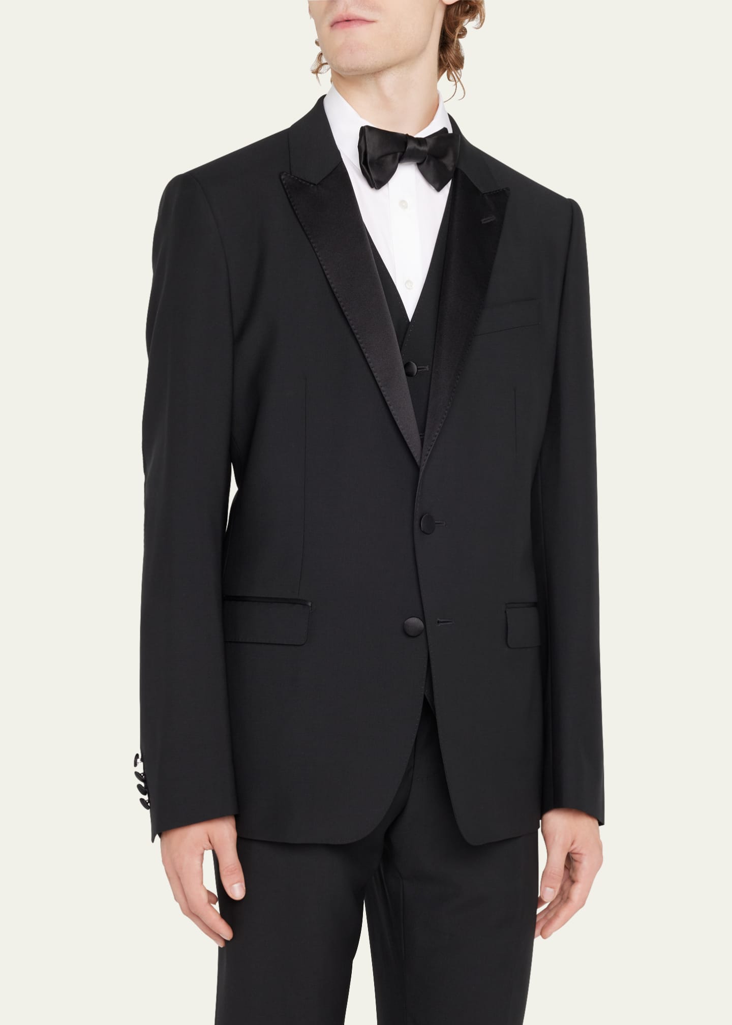 Dolce&Gabbana Men's Martini Two-Piece Tuxedo with Vest Image 4 of 5