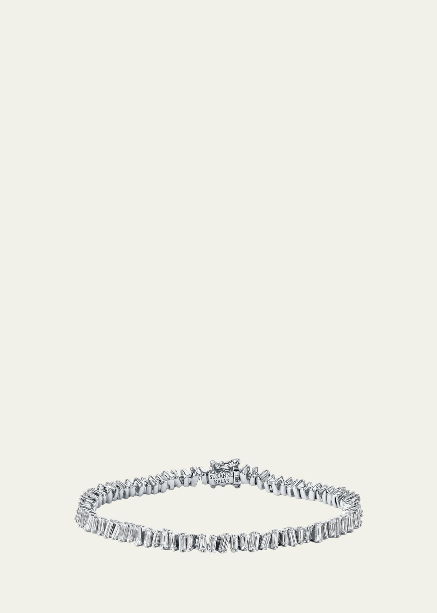 Suzanne Kalan 18K White Gold Fireworks Baguette Diamond Tennis Bracelet Image 1 of 4