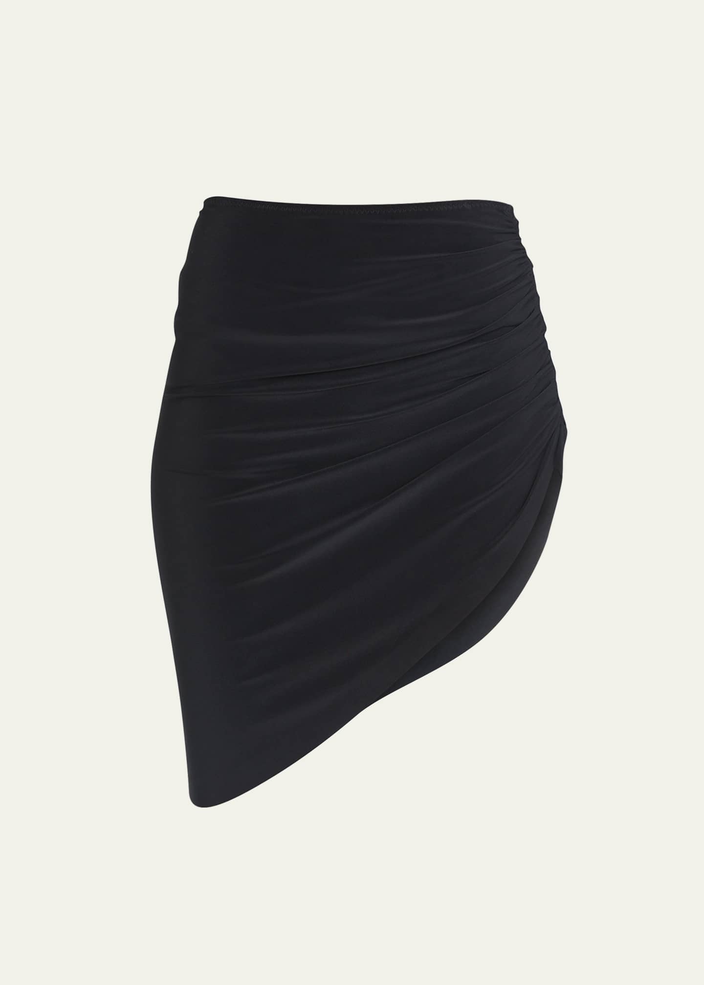 Norma Kamali Side-Drape Asymmetric Mini Skirt - Bergdorf Goodman