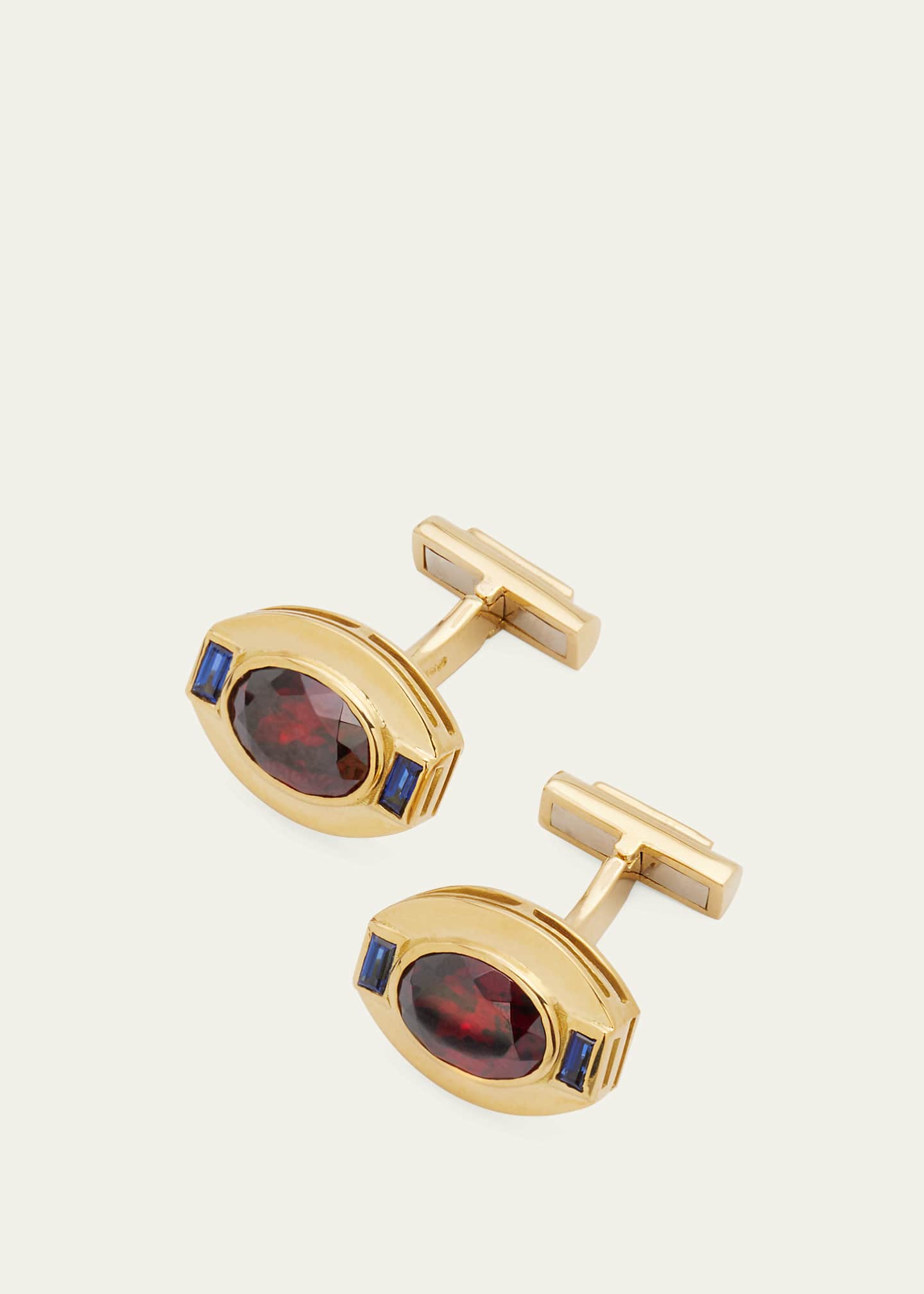 Lois Sasson Design Men's 18K Yellow Gold & Sapphire Cuff Links