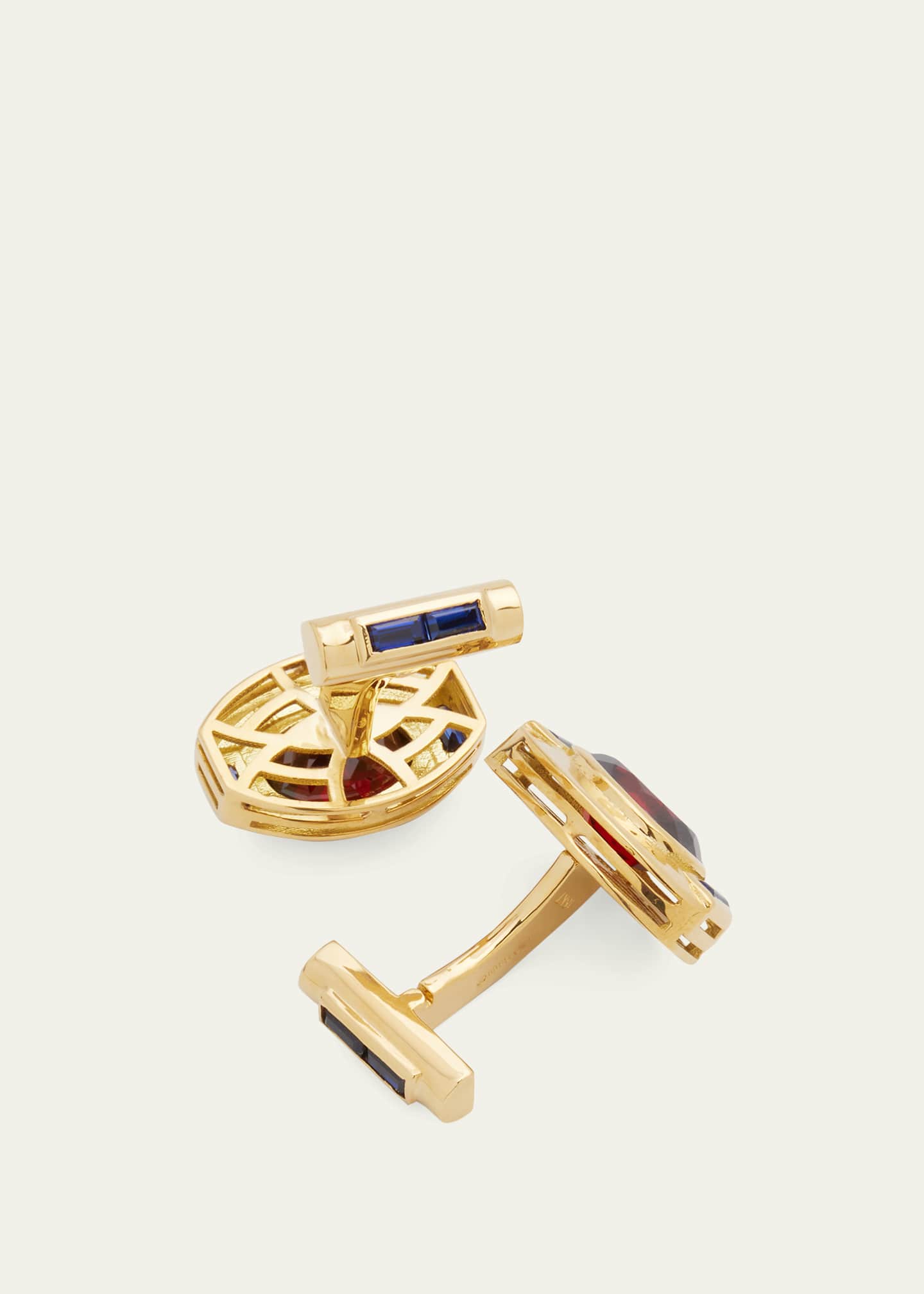 Lois Sasson Design Men's 18K Yellow Gold & Sapphire Cuff Links