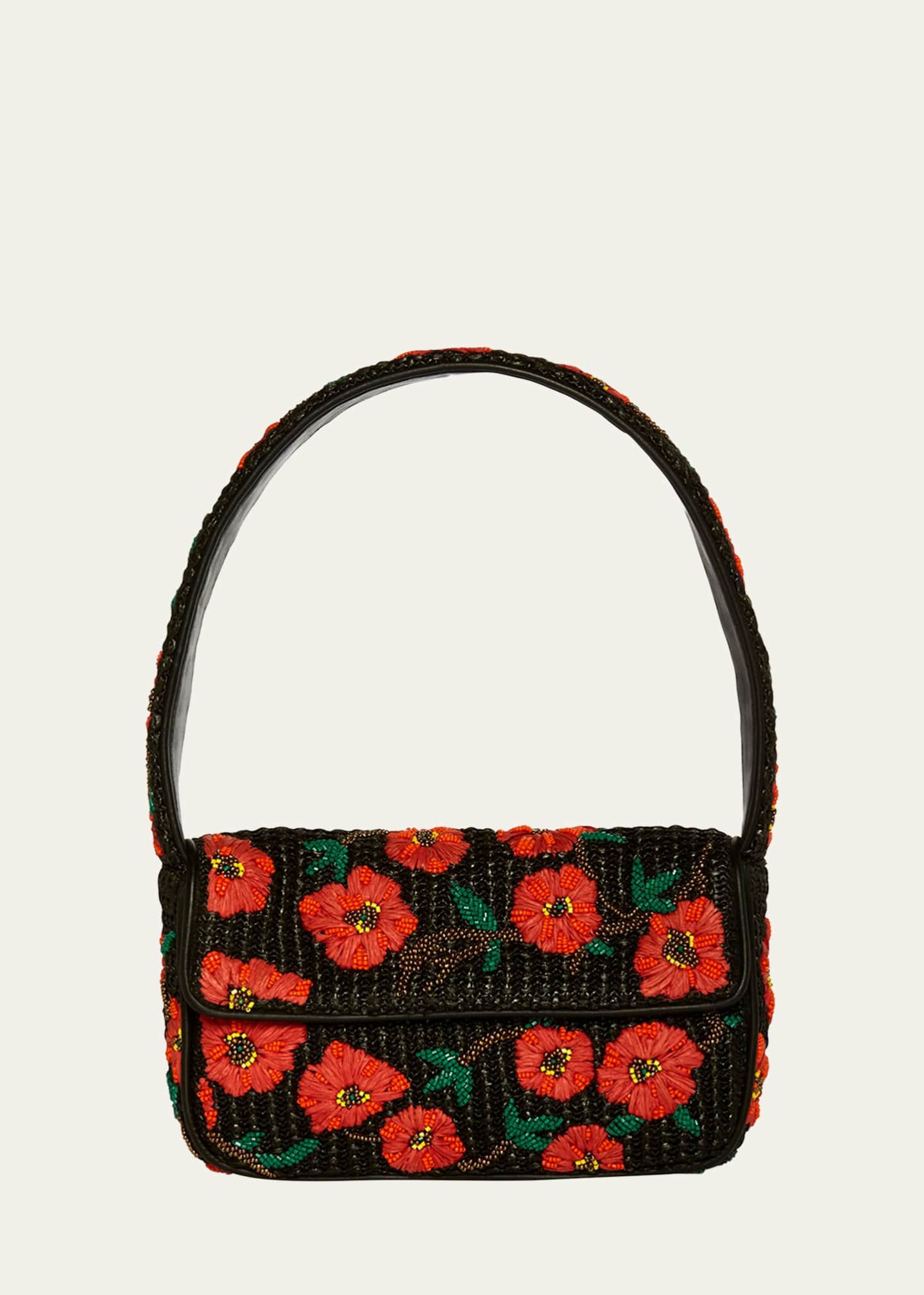 Staud Tommy Flower Beaded Shoulder Bag Bergdorf Goodman