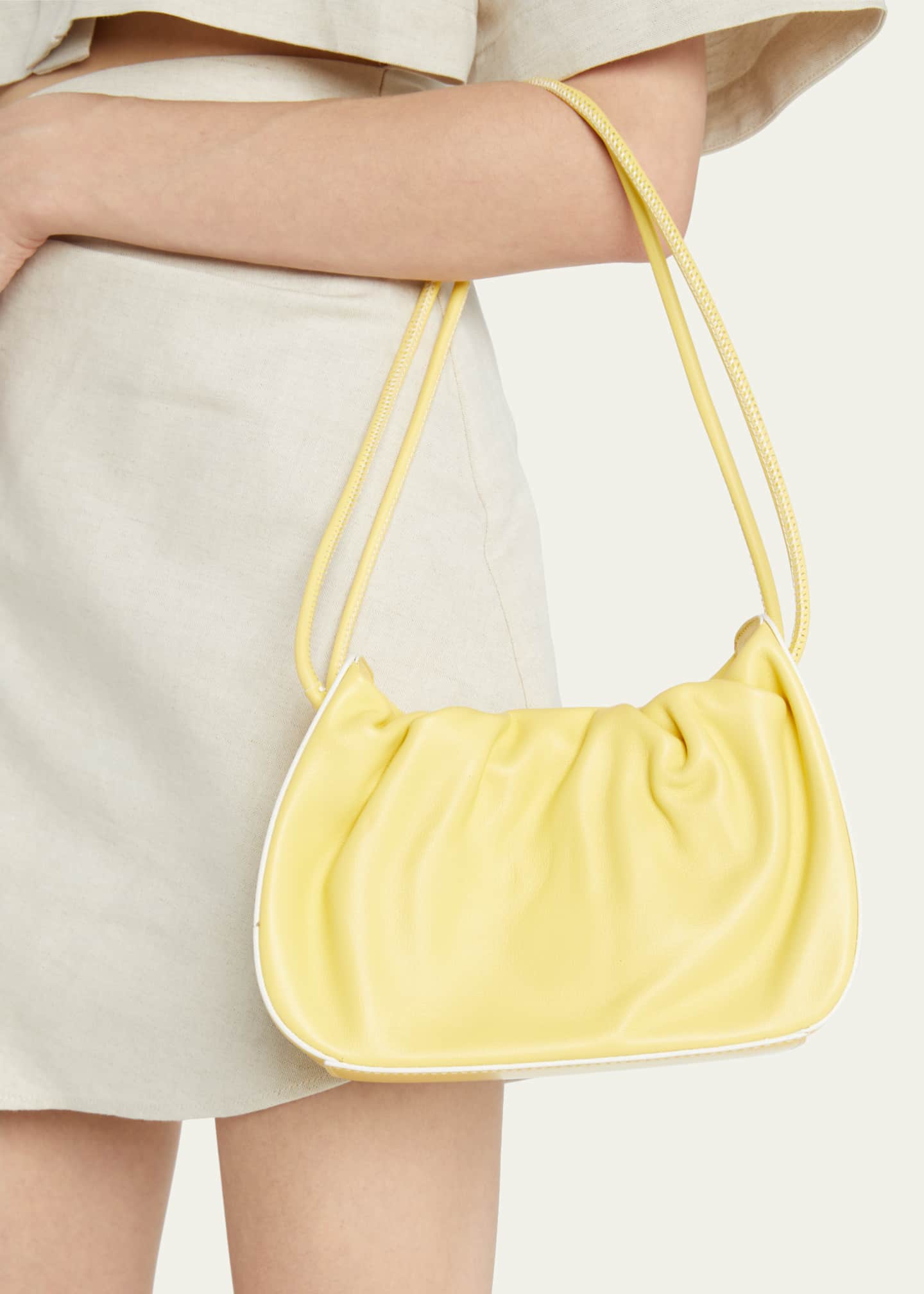 Staud Kiki Ruched Leather Shoulder Bag Bergdorf Goodman