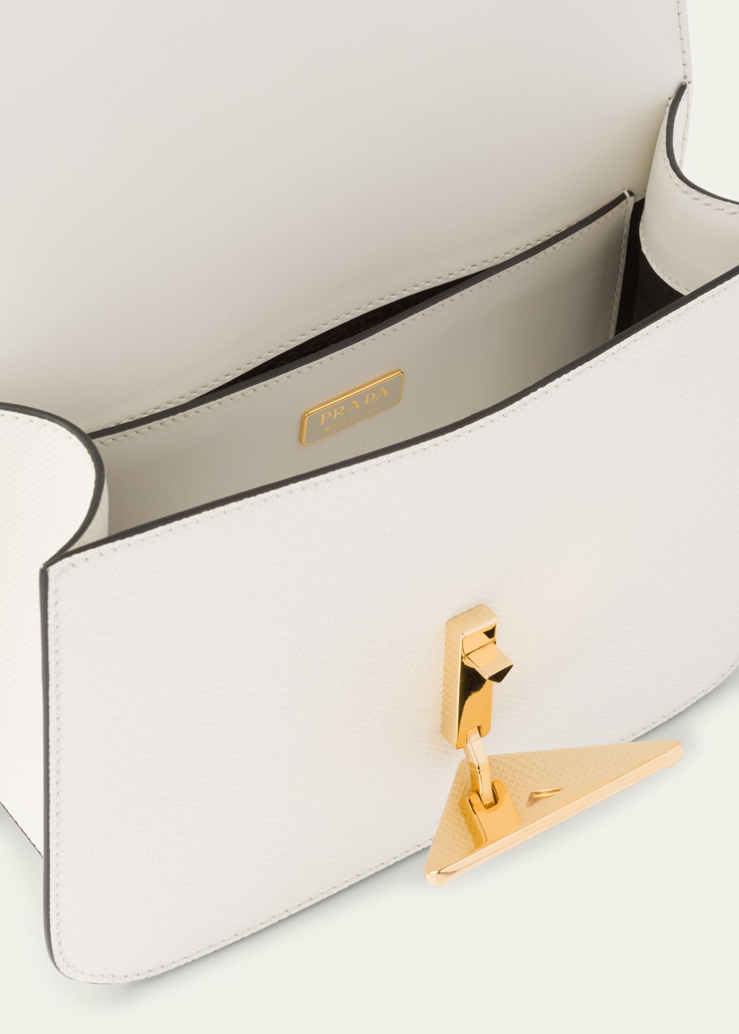 Prada Triangle Logo Flap Leather Crossbody Bag Image 4 of 5
