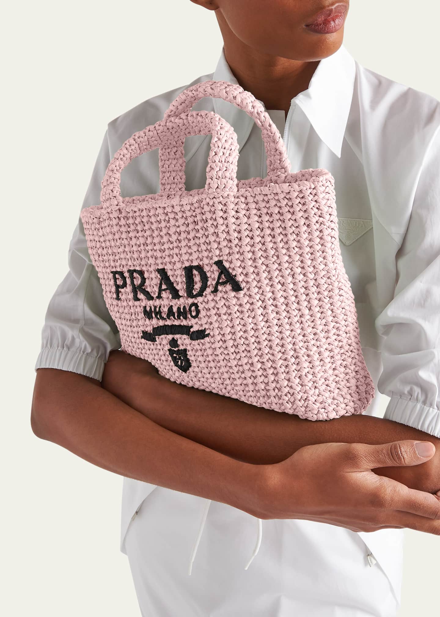 Prada Small Crochet Tote Bag - Bergdorf Goodman
