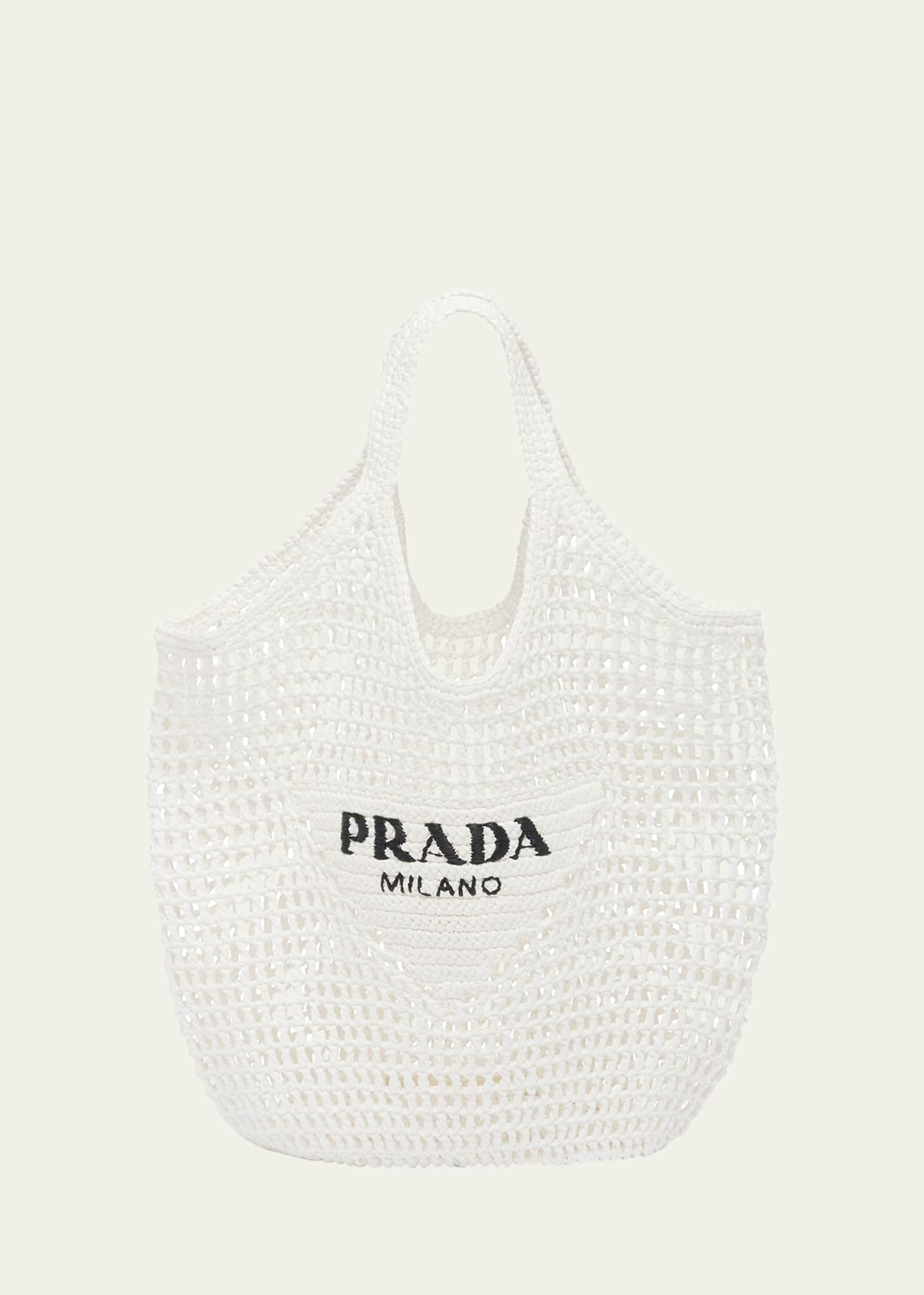 Shop Prada Small Crochet Tote Bag