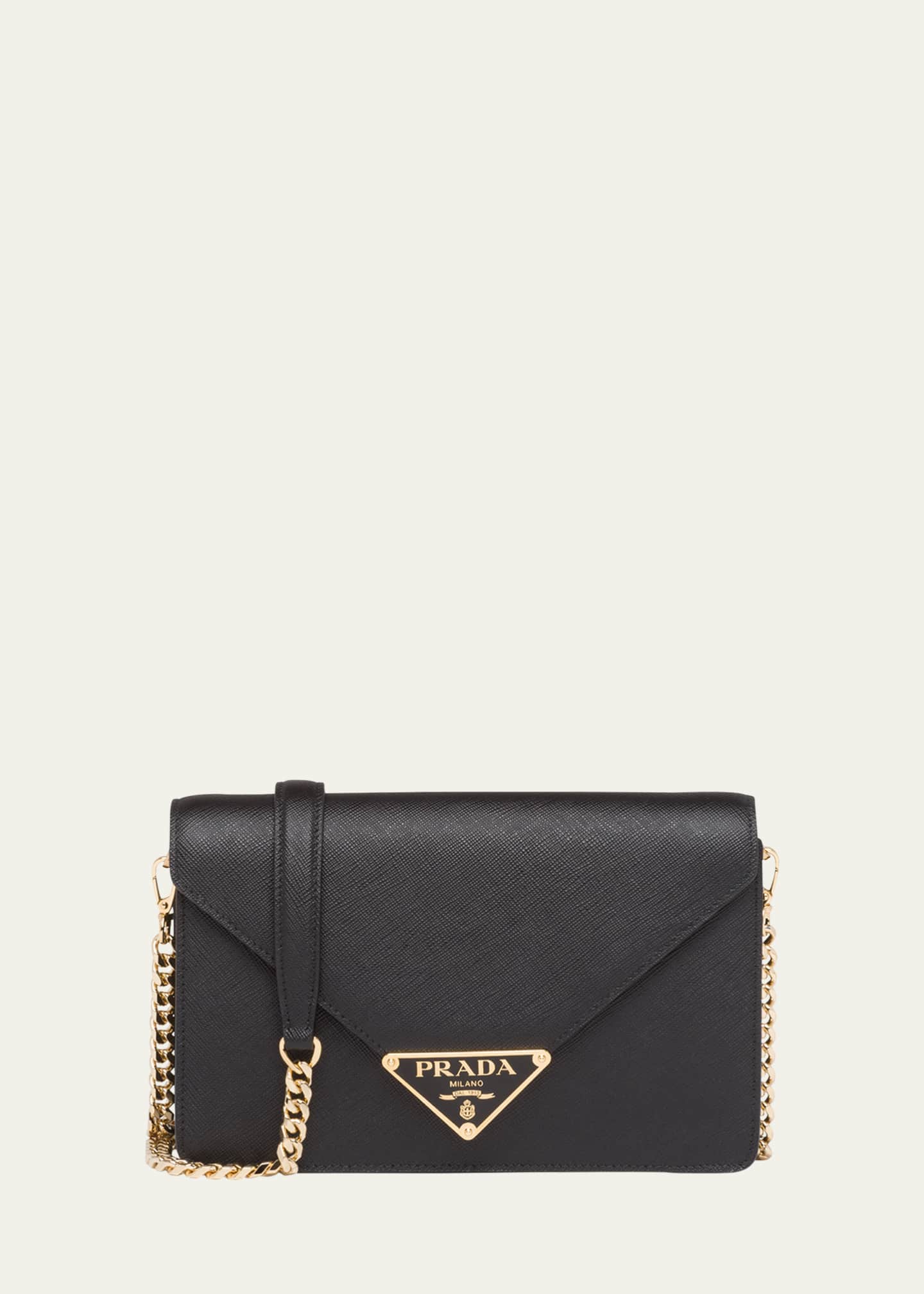 Prada Mini Triangle Logo Envelope Flap Crossbody Bag Image 1 of 5