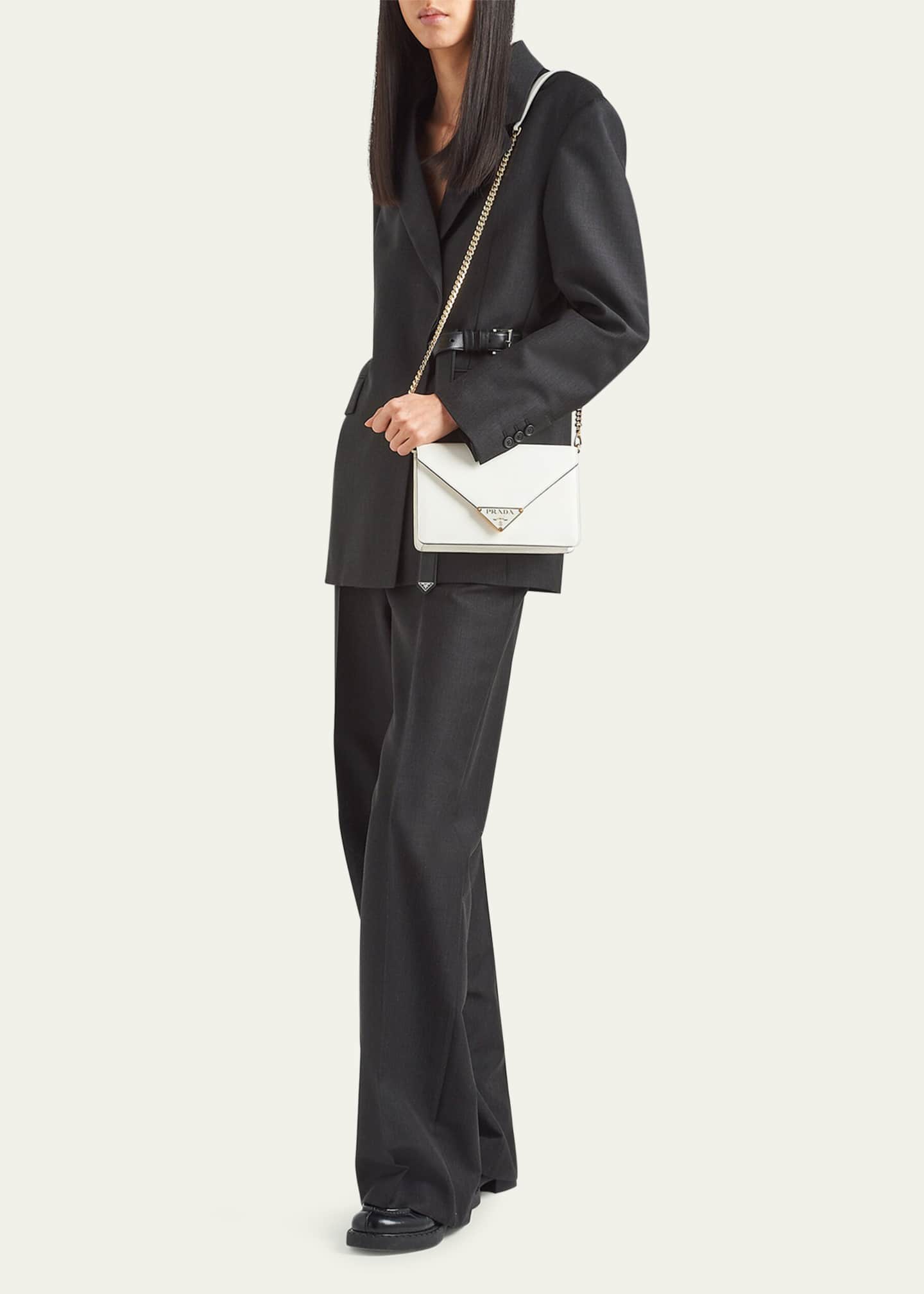 Prada Mini Triangle Logo Envelope Flap Crossbody Bag Image 5 of 5