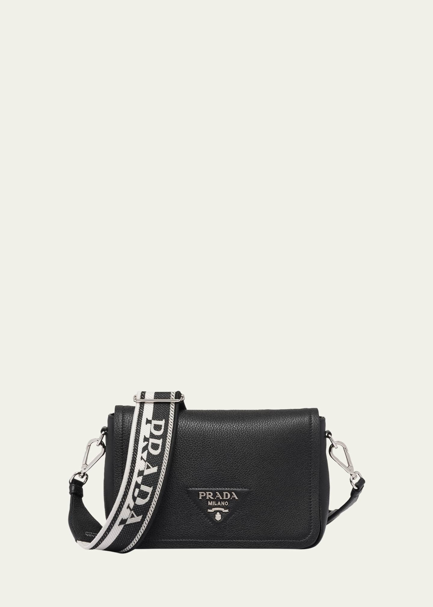 Prada Nylon And Leather Identity Shoulder Bag - Black